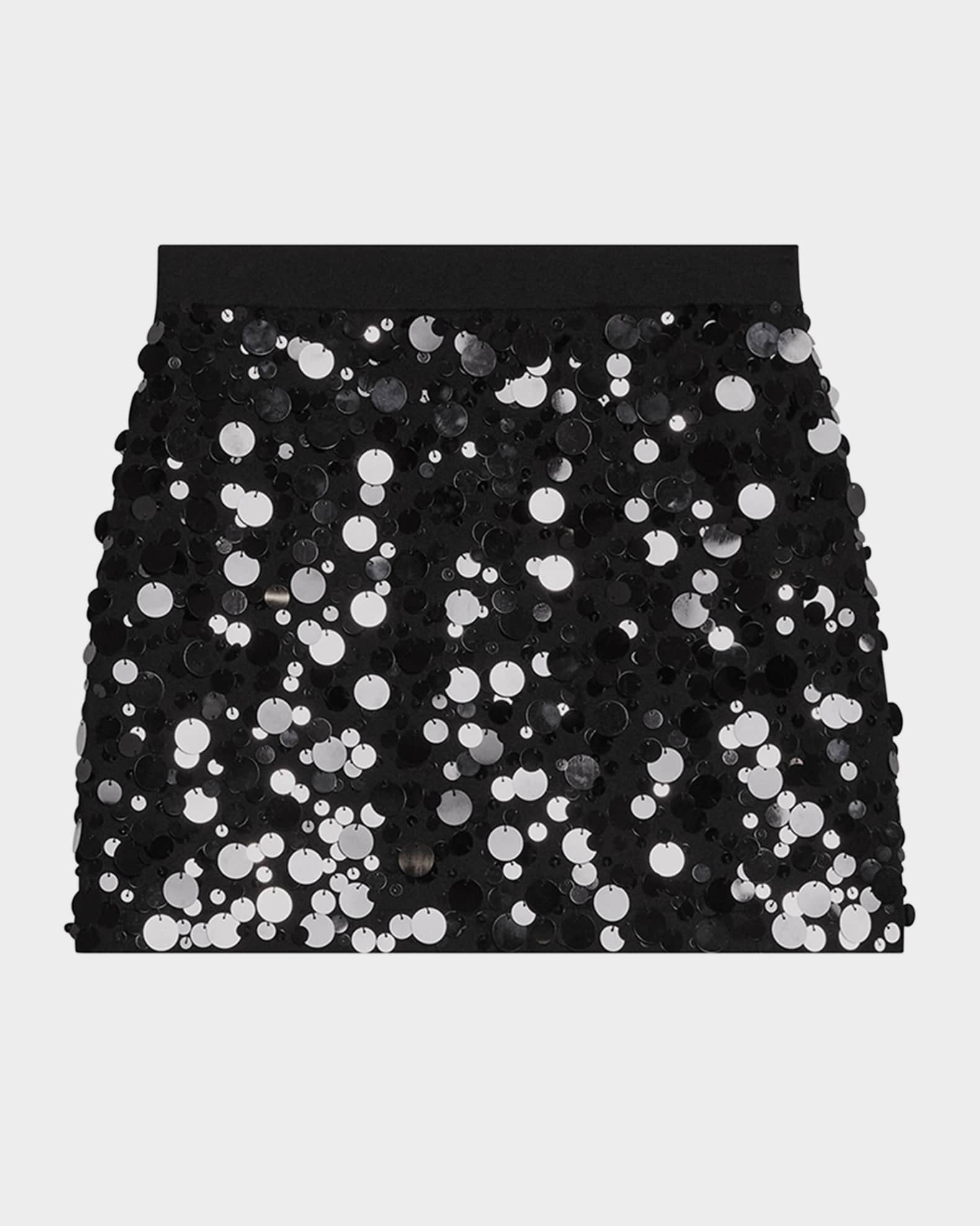 Sequined Wool Mini Skirt  0
