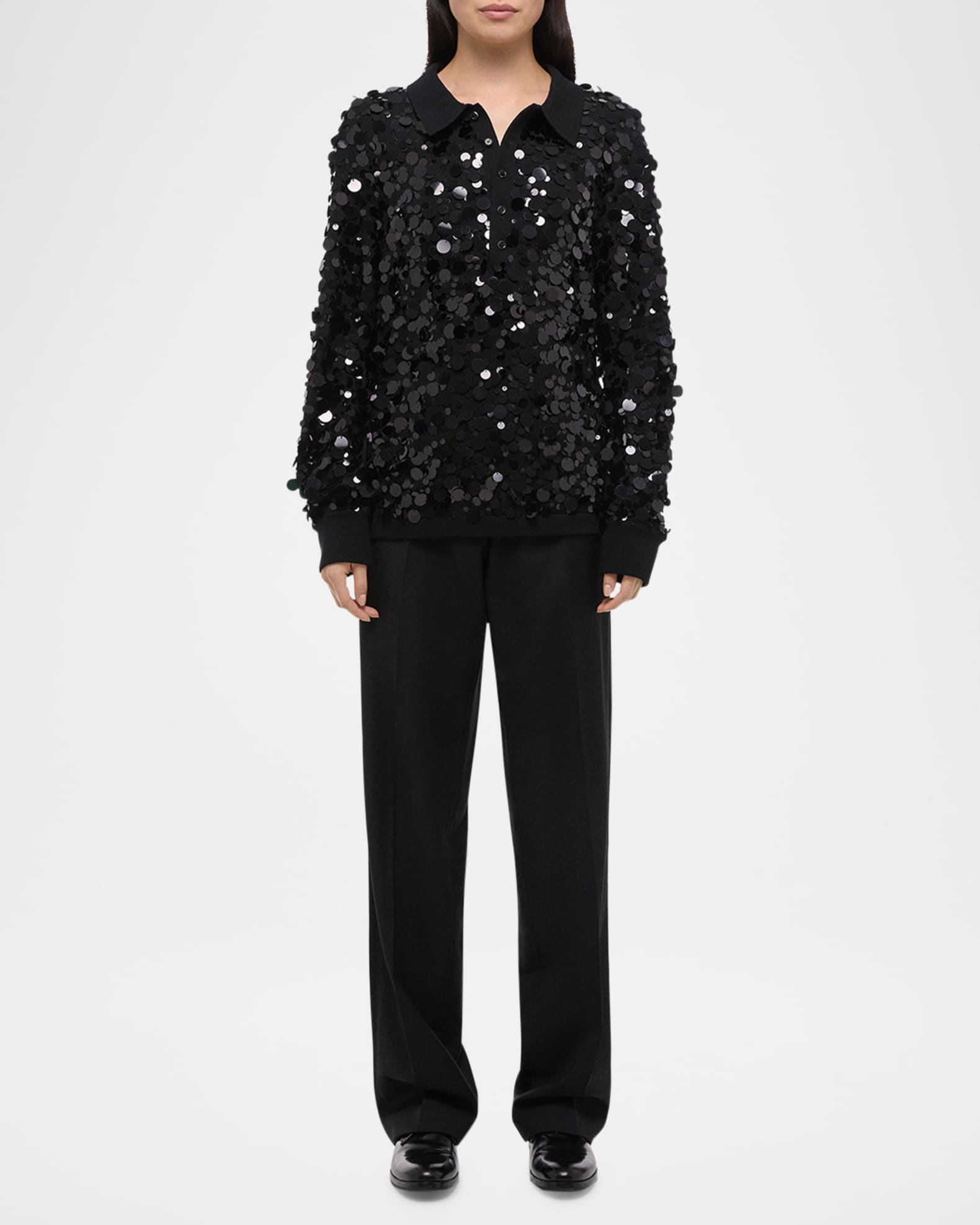 Sequined Polo Sweater 1