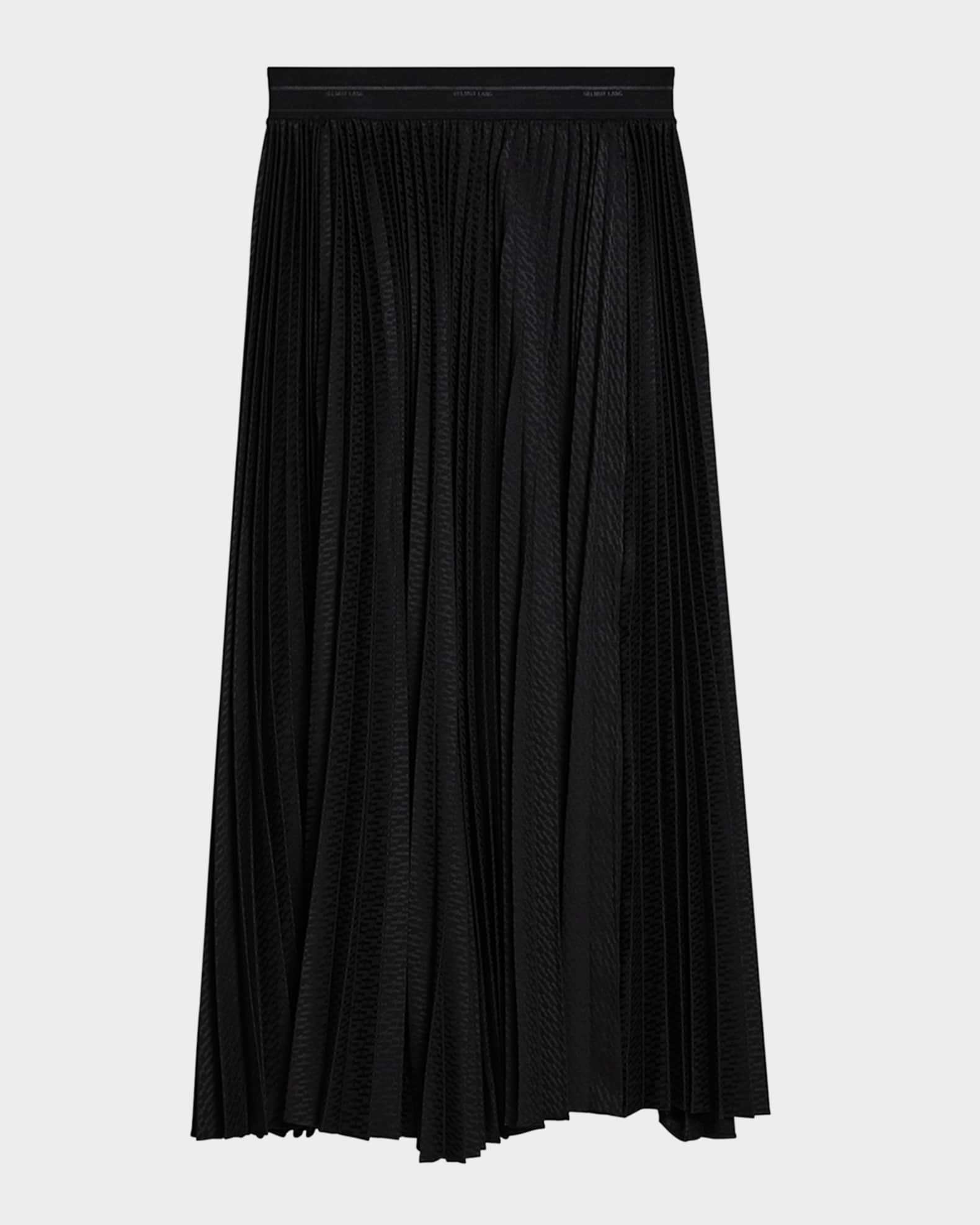Logo Waistband Pleated Maxi Skirt 0