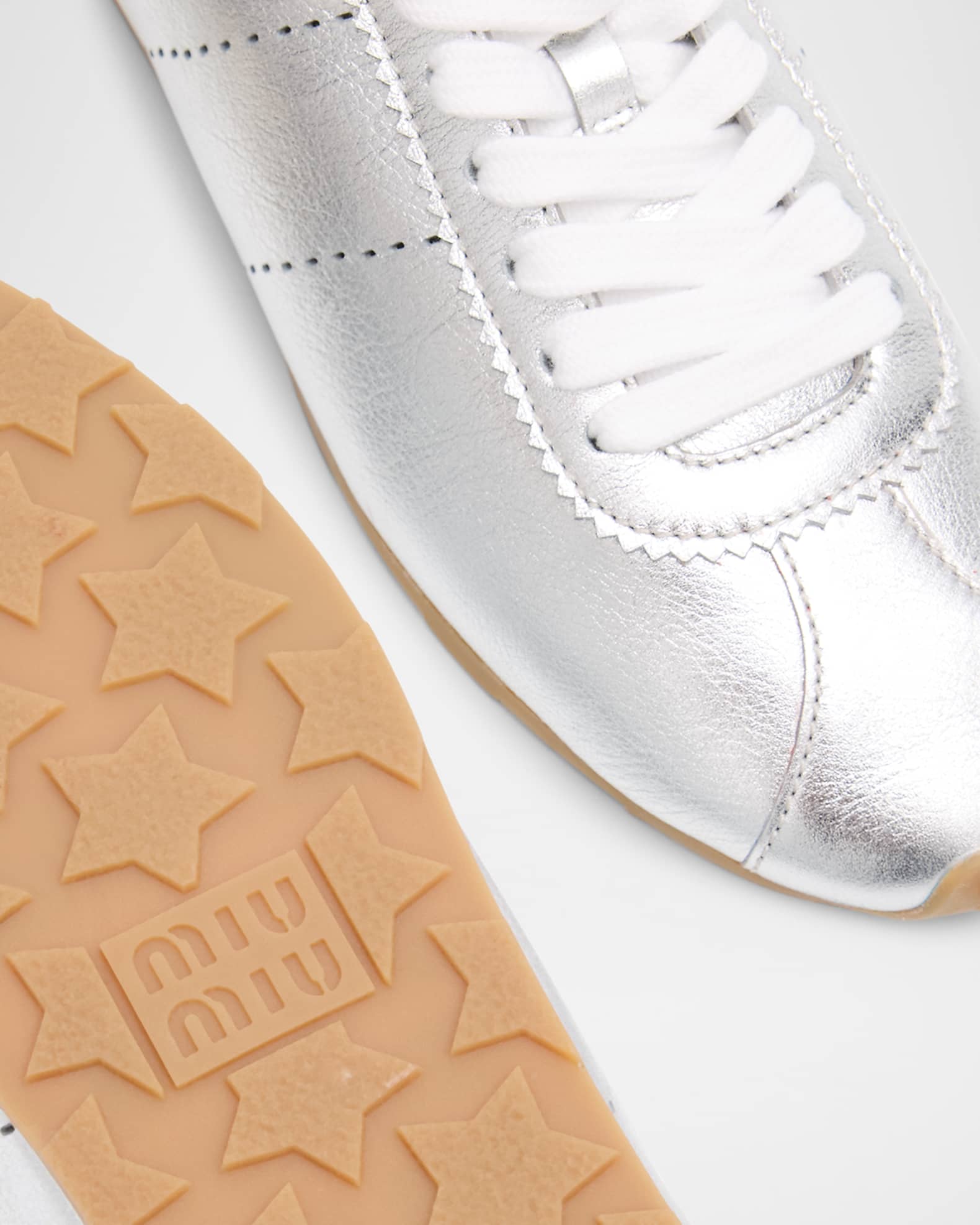 Miu Miu Metallic Leather Retro Runner Sneakers | Neiman Marcus