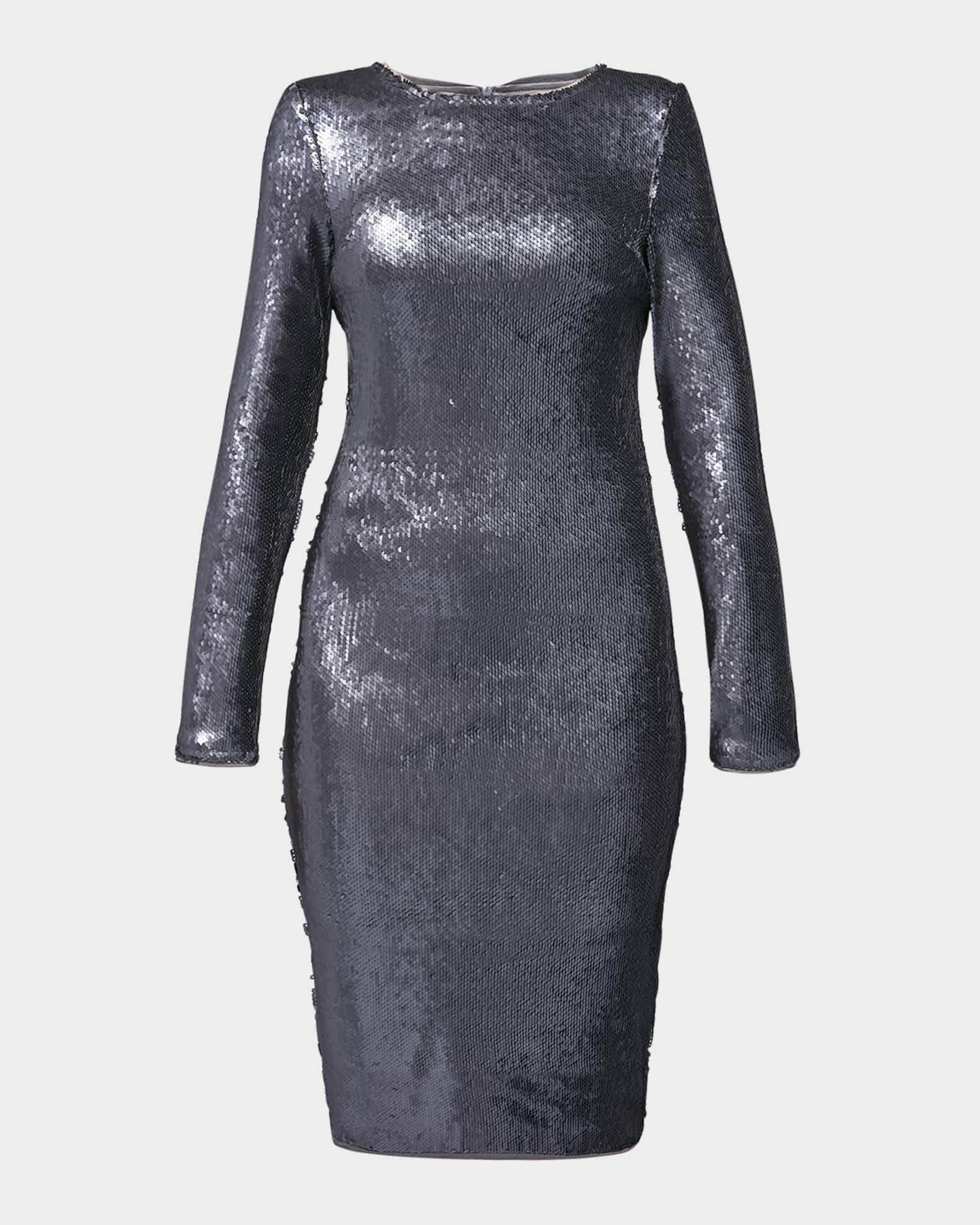 Lullaby Sequined Satin Dress 0