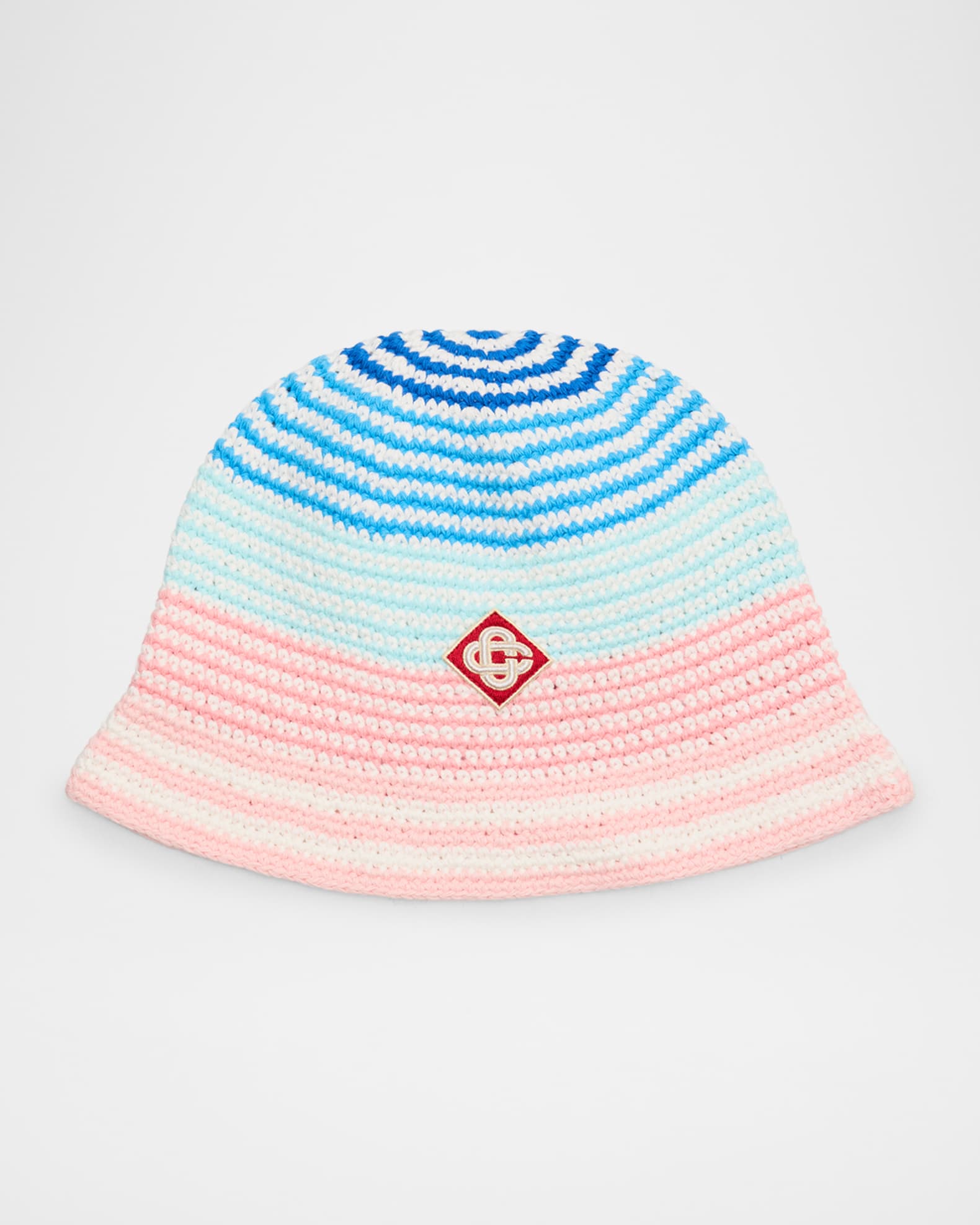 Men's Gradient Stripe Crochet Bucket Hat 0
