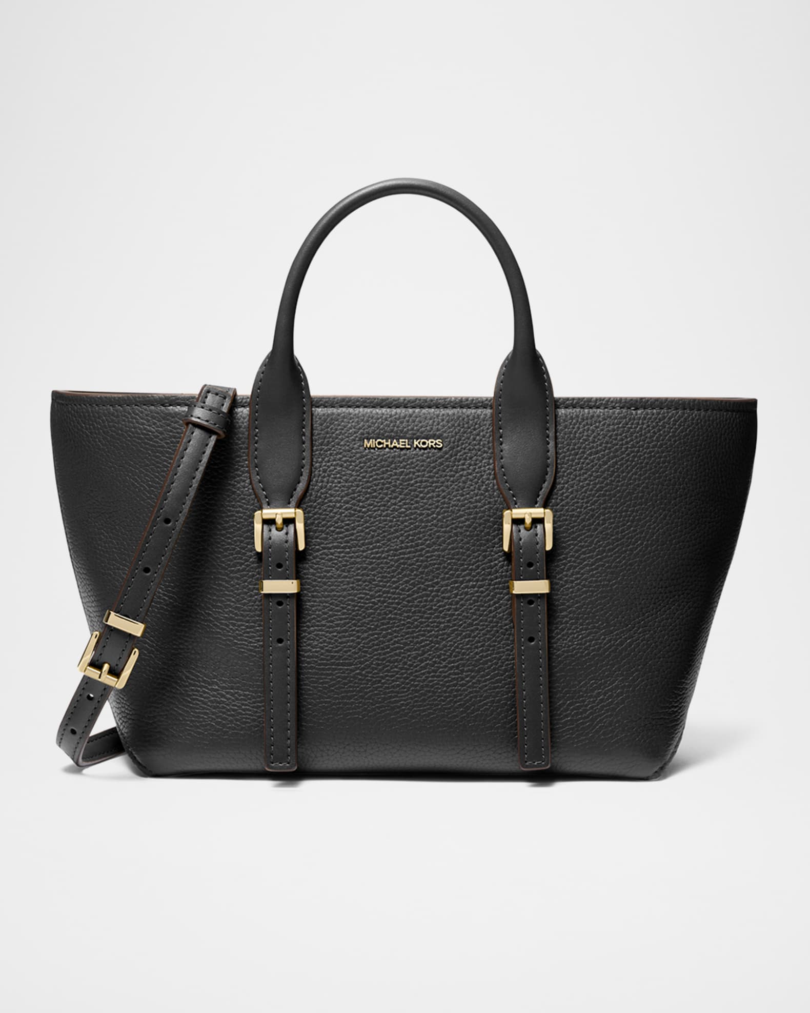 MICHAEL Michael Kors Moore Small Buckle Leather Satchel Bag Neiman Marcus