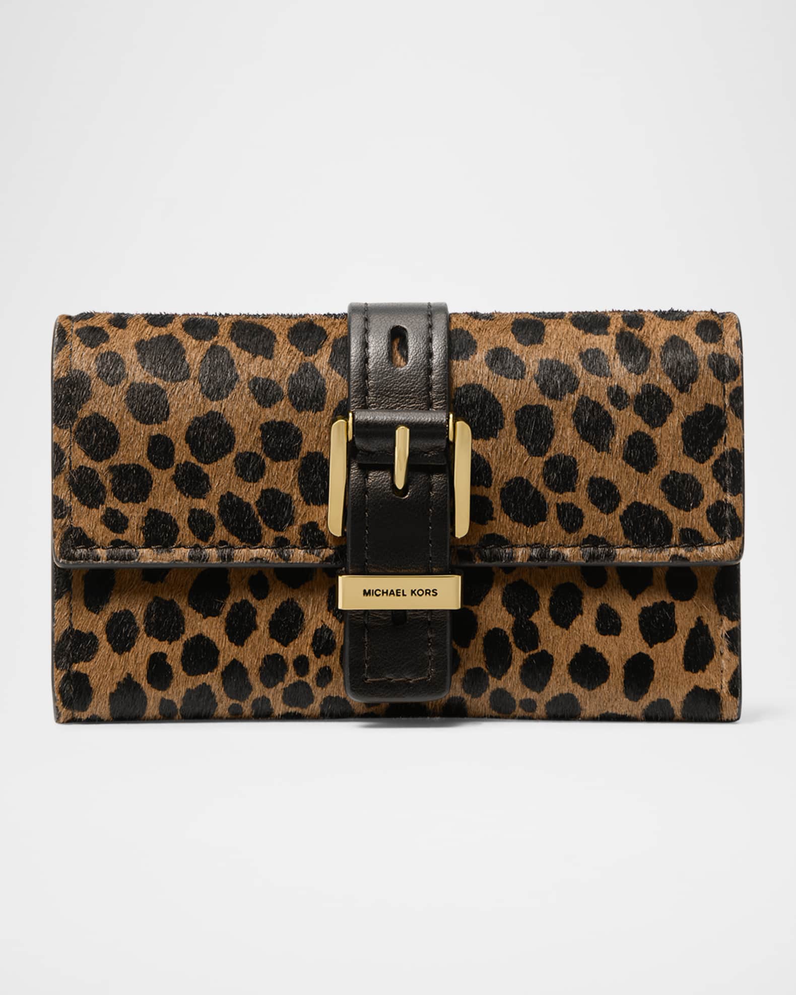Nolita Medium Trifold Cheetah Calf Hair Wallet