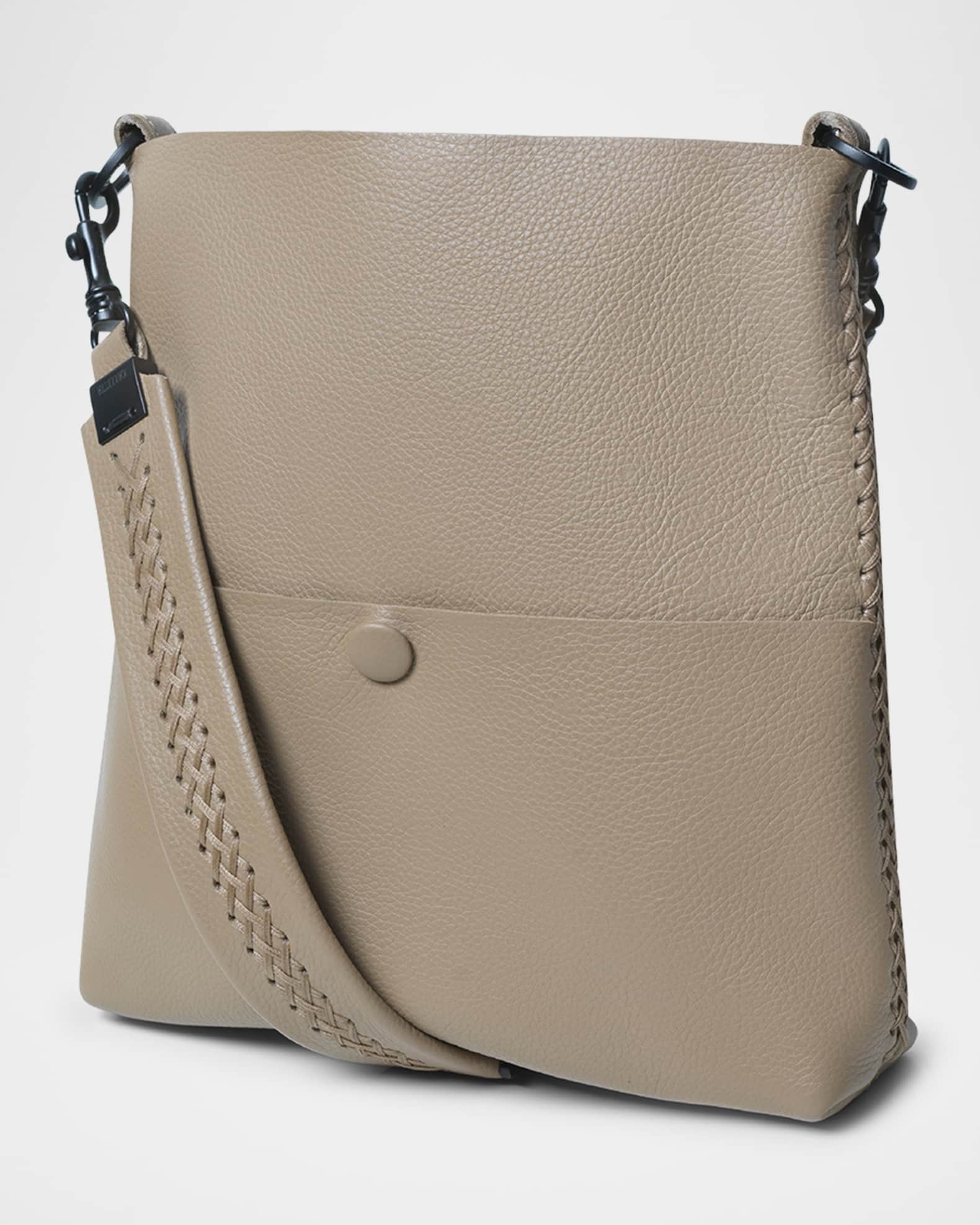 Slim leather messenger bag hot sale