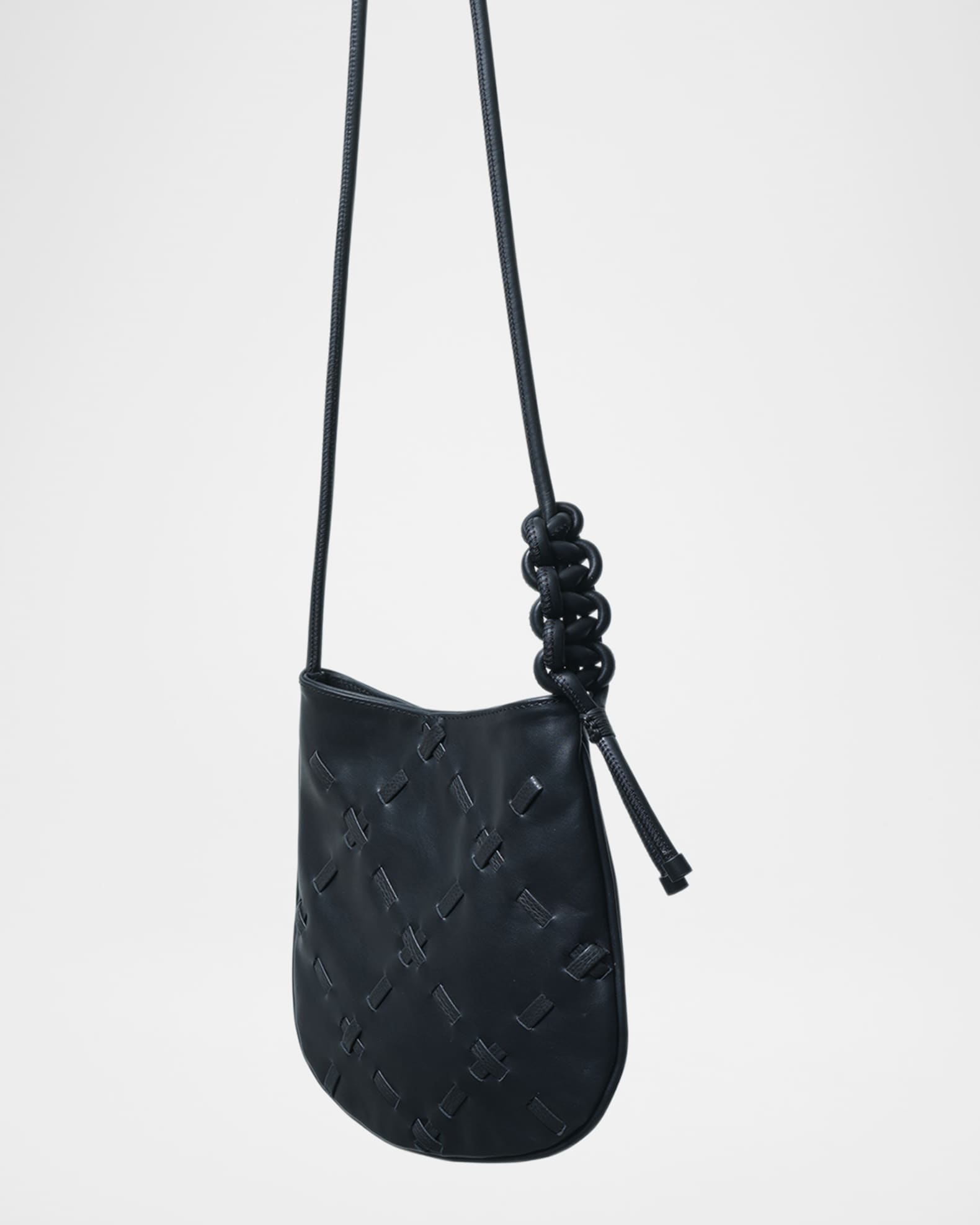 Scala Woven Leather Crossbody Bag 1