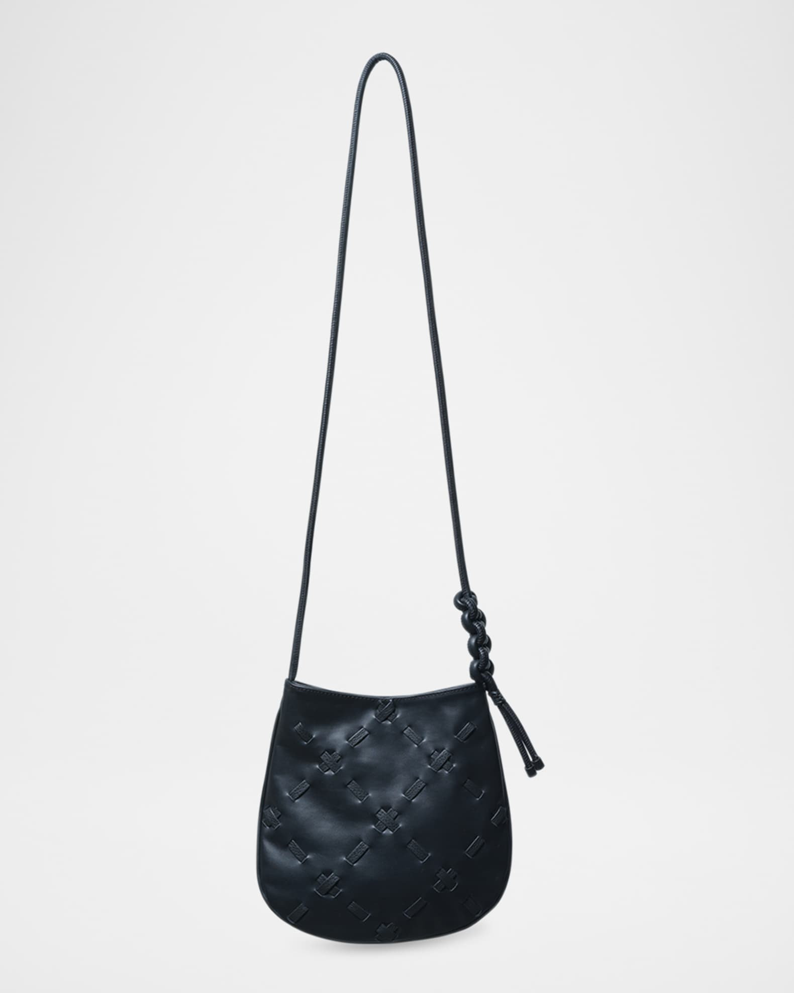 Scala Woven Leather Crossbody Bag 0