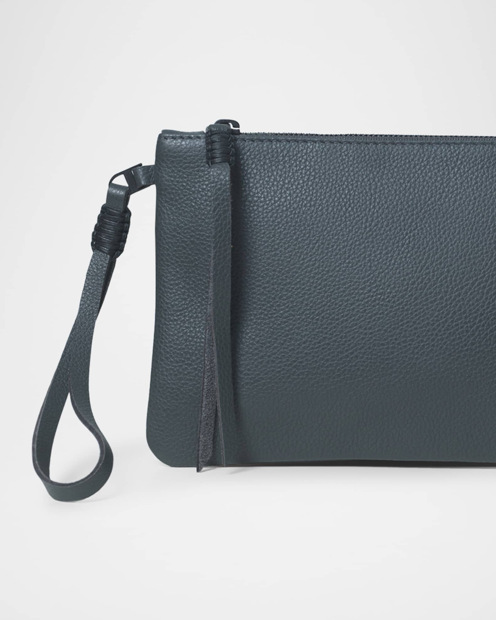 Slim Grained Leather Clutch Bag 1