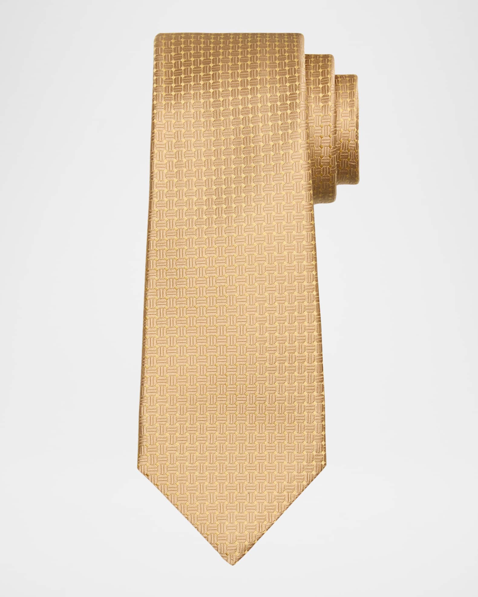 Men's Jacquard Oval Silk Tie 0
