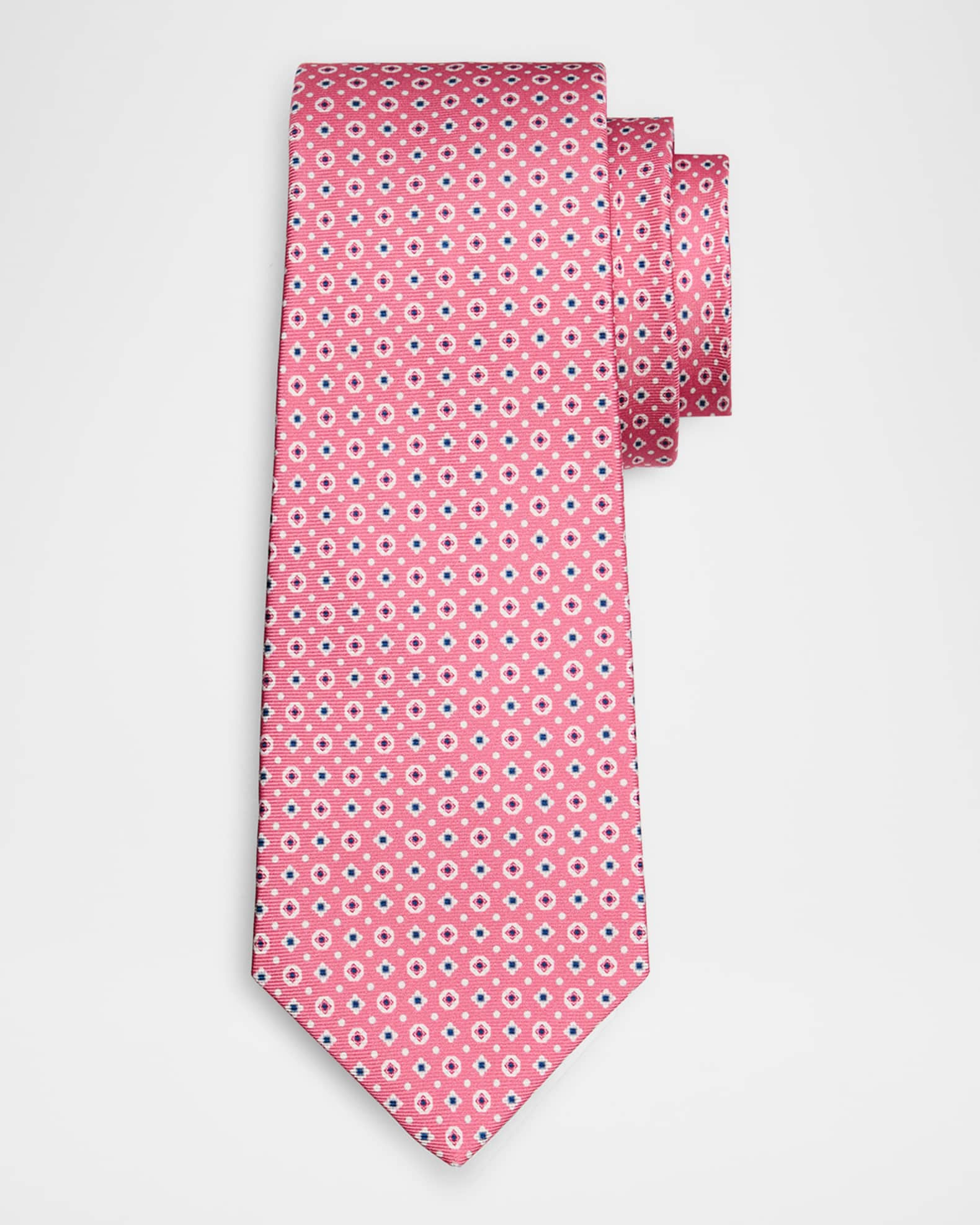 Men's Micro-Medallion Silk Tie 0