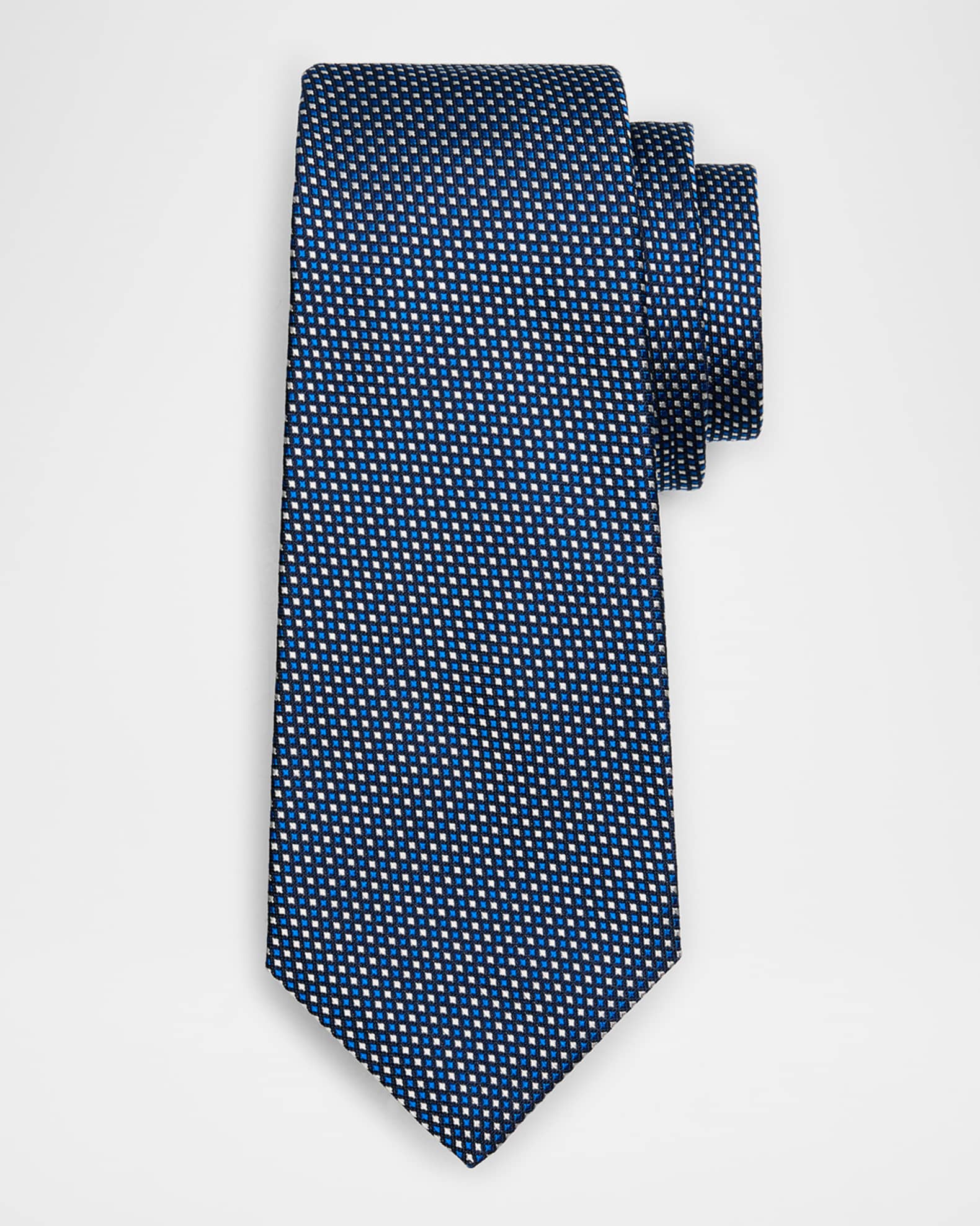 Men's Micro-Check Silk Tie 0
