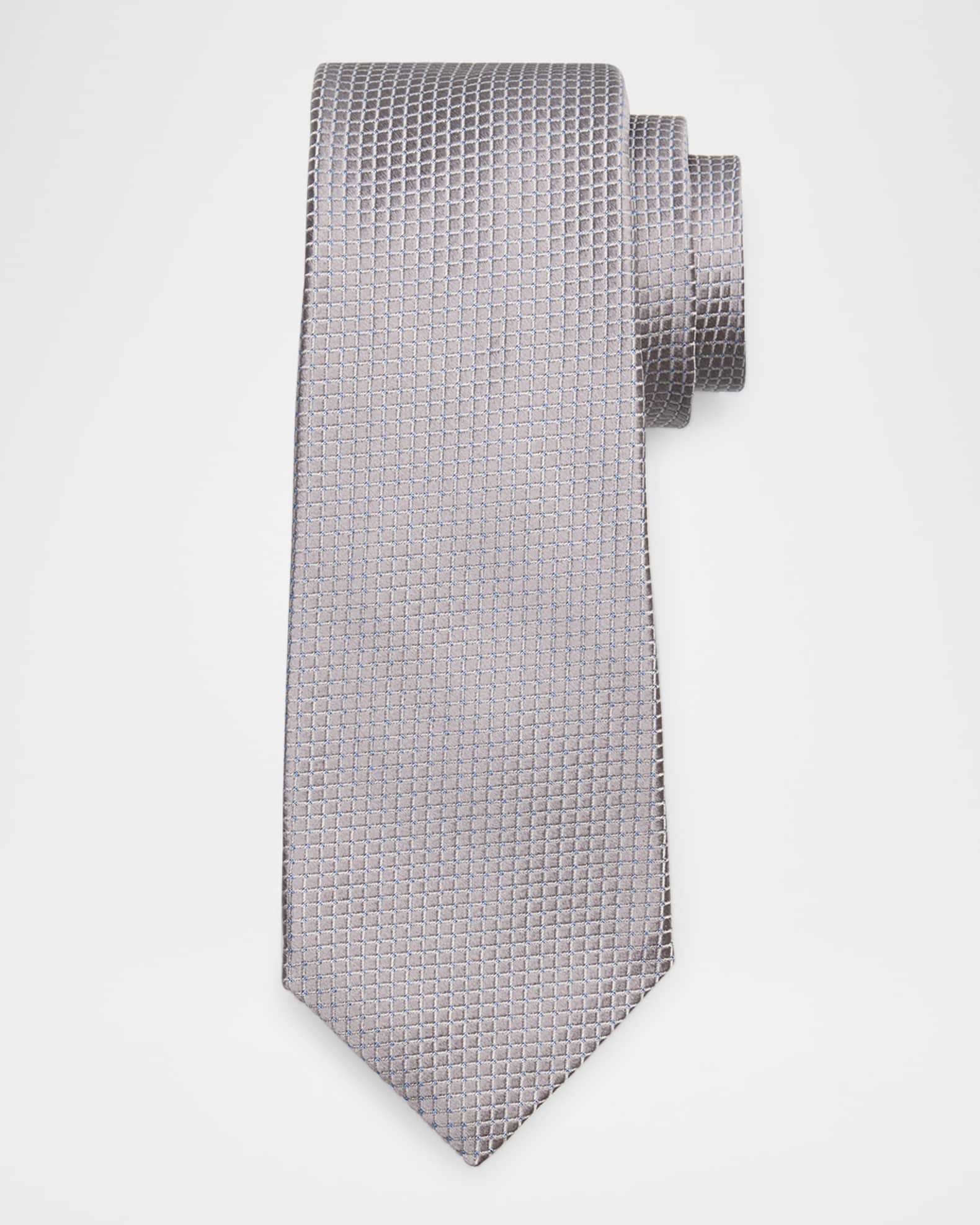 Men's Textured Neat Silk Tie 0