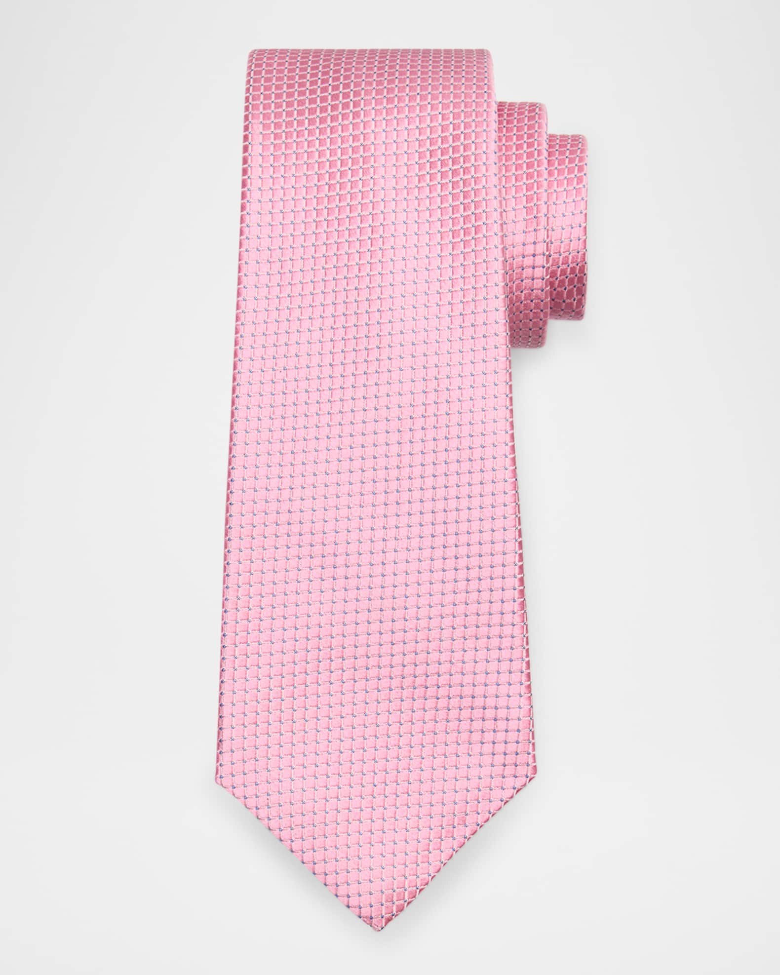 Men's Textured Neat Silk Tie 0