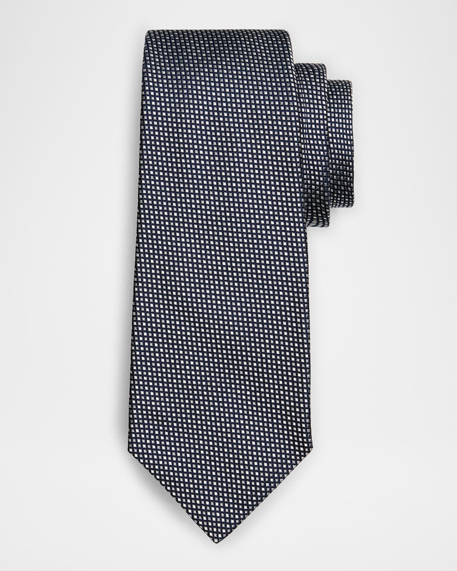 Men's Micro-Check Silk Tie 0