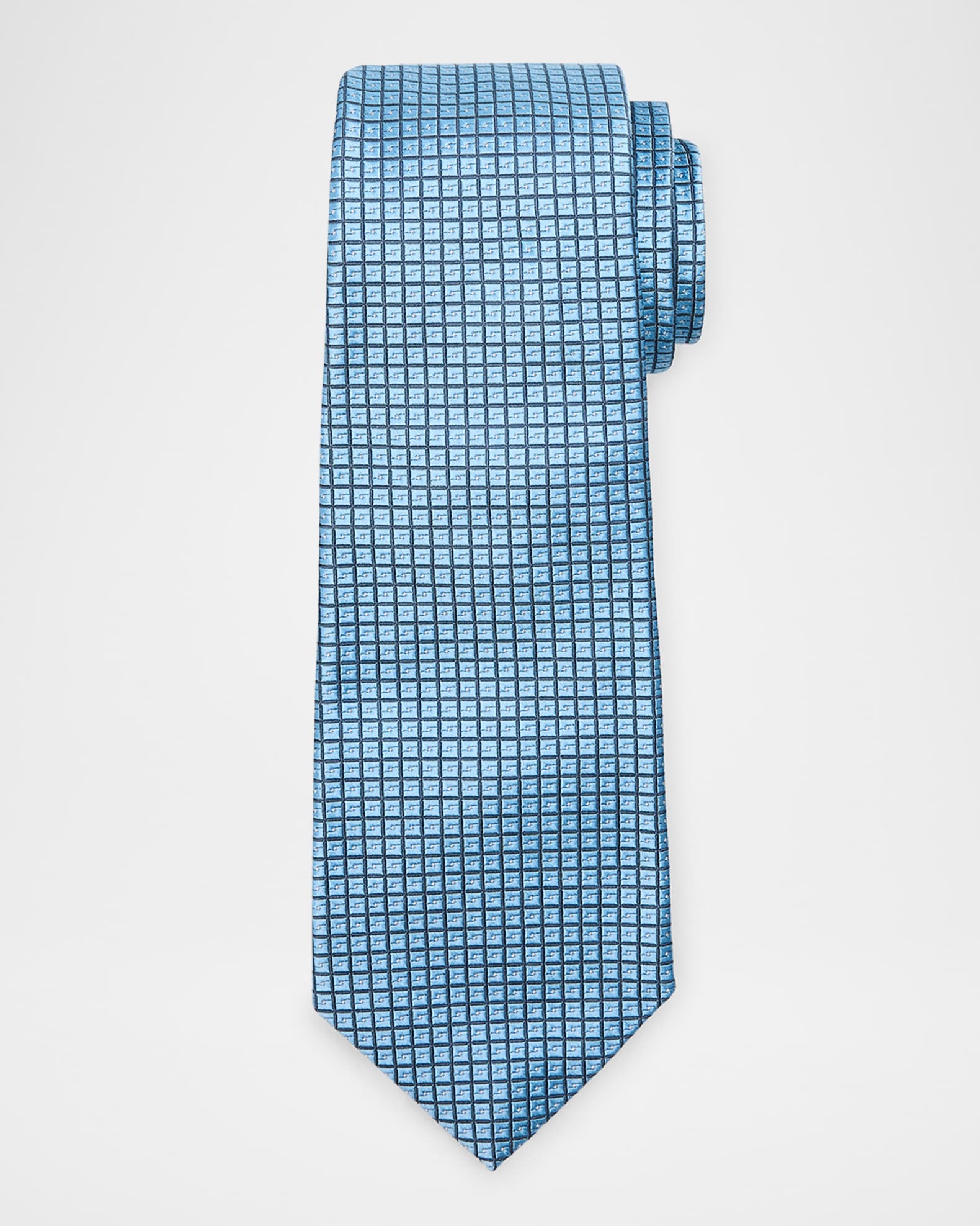 Men's Geometric Jacquard Silk Tie 0