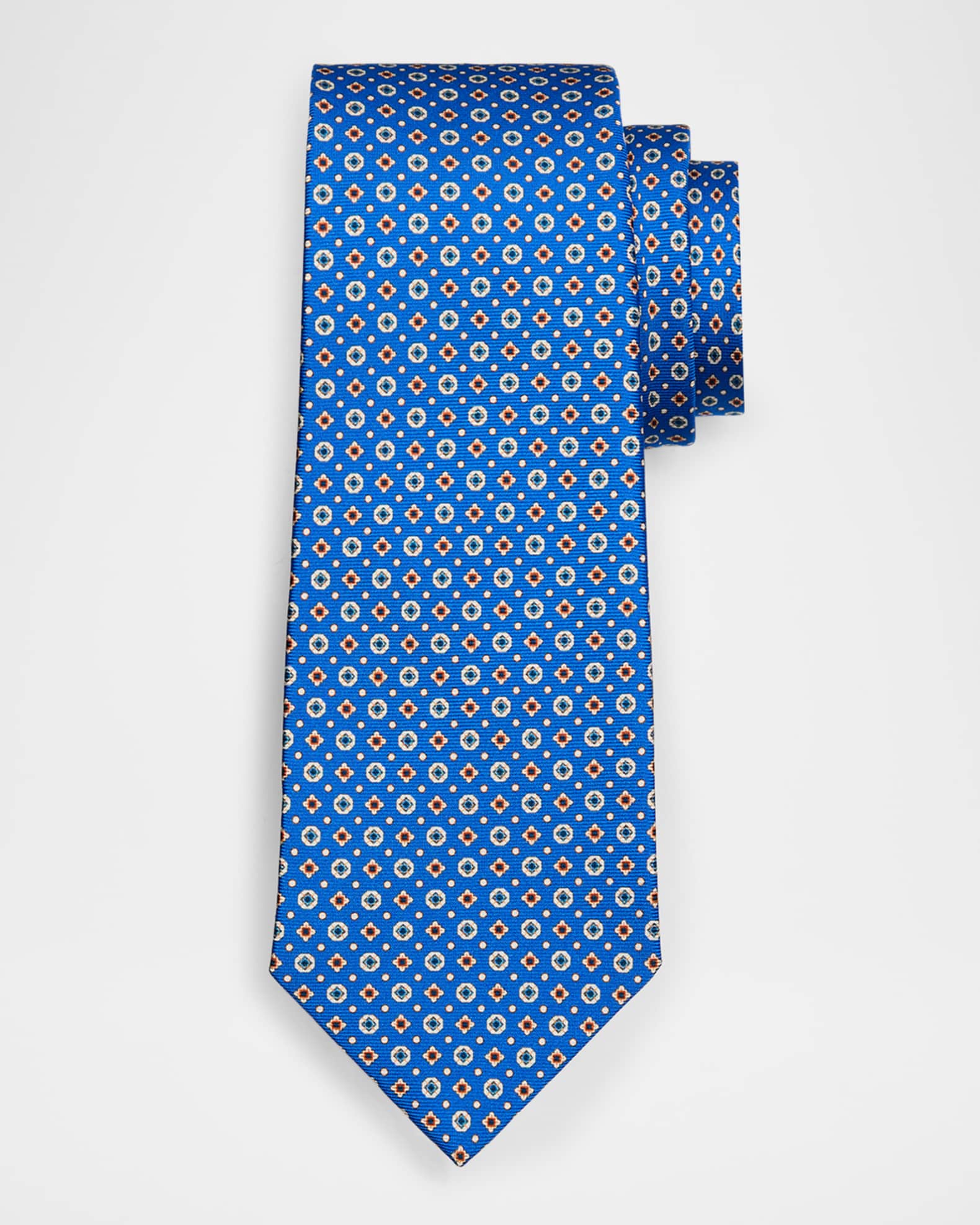 Men's Micro-Medallion Silk Tie 0