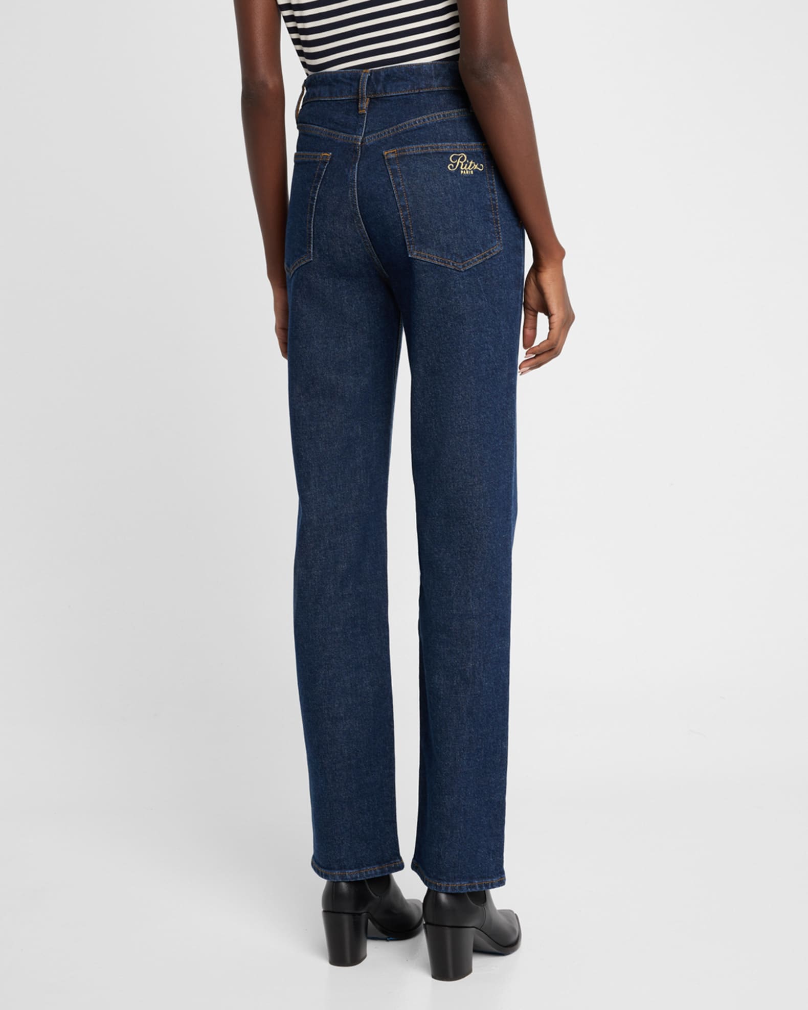 【送料&関税込】Frame the Ritz Ruler Blue Flared Jeans With FRAME FRAME x Ritz Paris The Ritz Ruler Jeans | Neiman Marcus