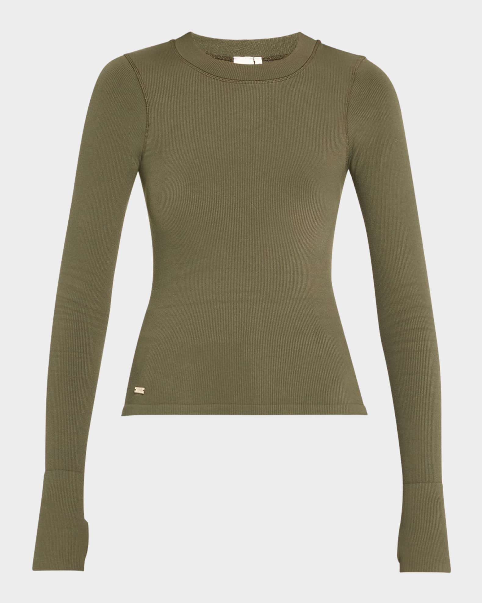 Henley Long Sleeve Top in Deep Moss Henley Long Sleeve Top in Deep Moss