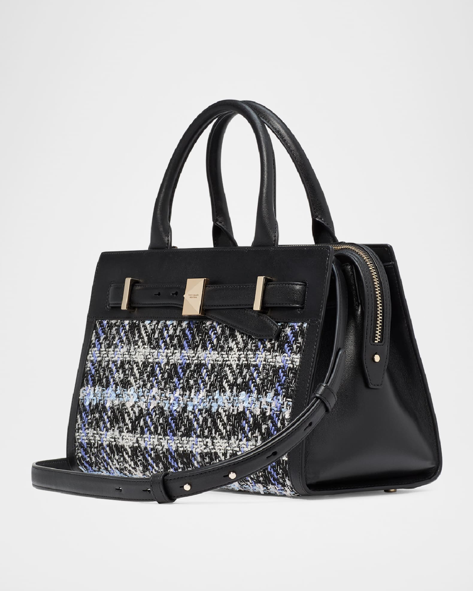 kate spade new york deco plaid tweed crossbody bag Neiman Marcus