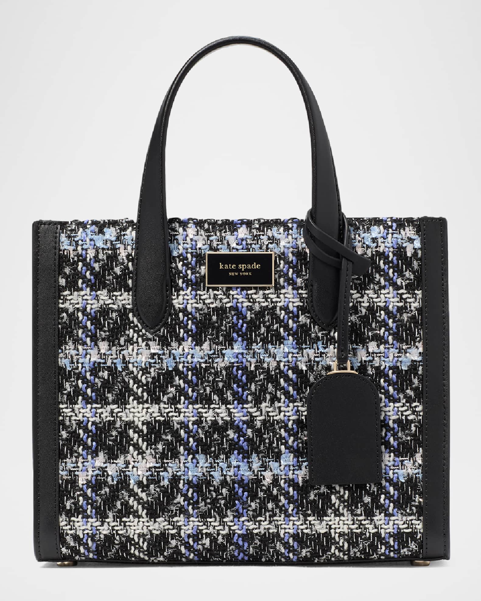 Black and white plaid kate spade purse hot sale