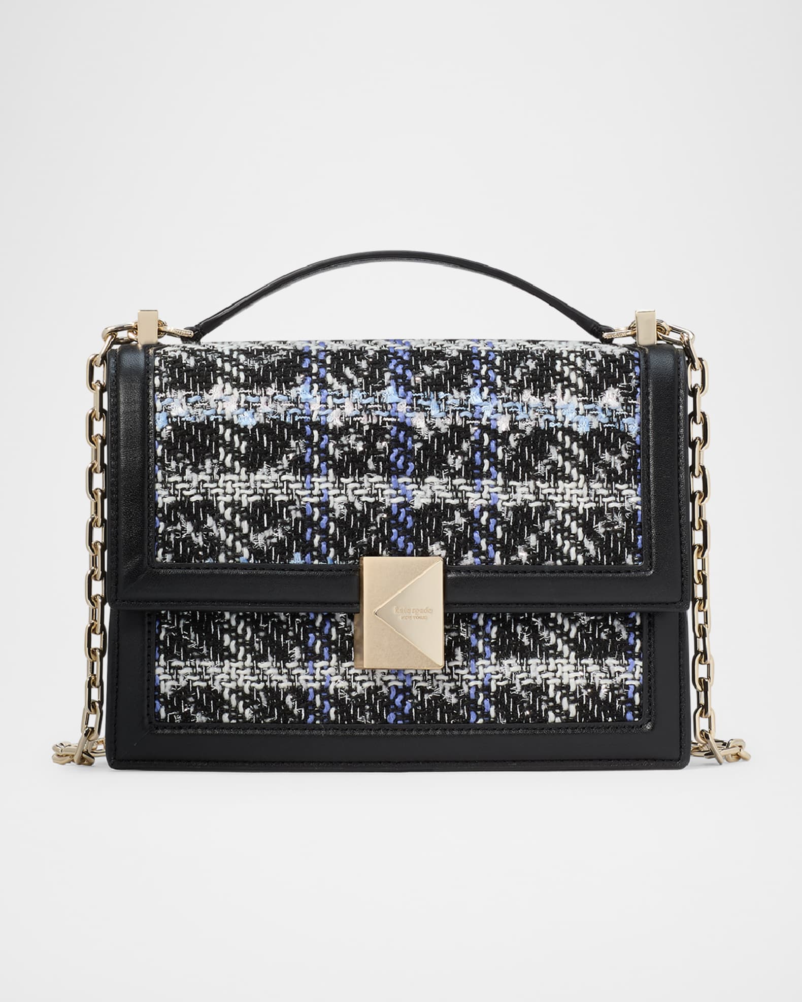 kate spade new york deco plaid tweed shoulder bag Neiman Marcus