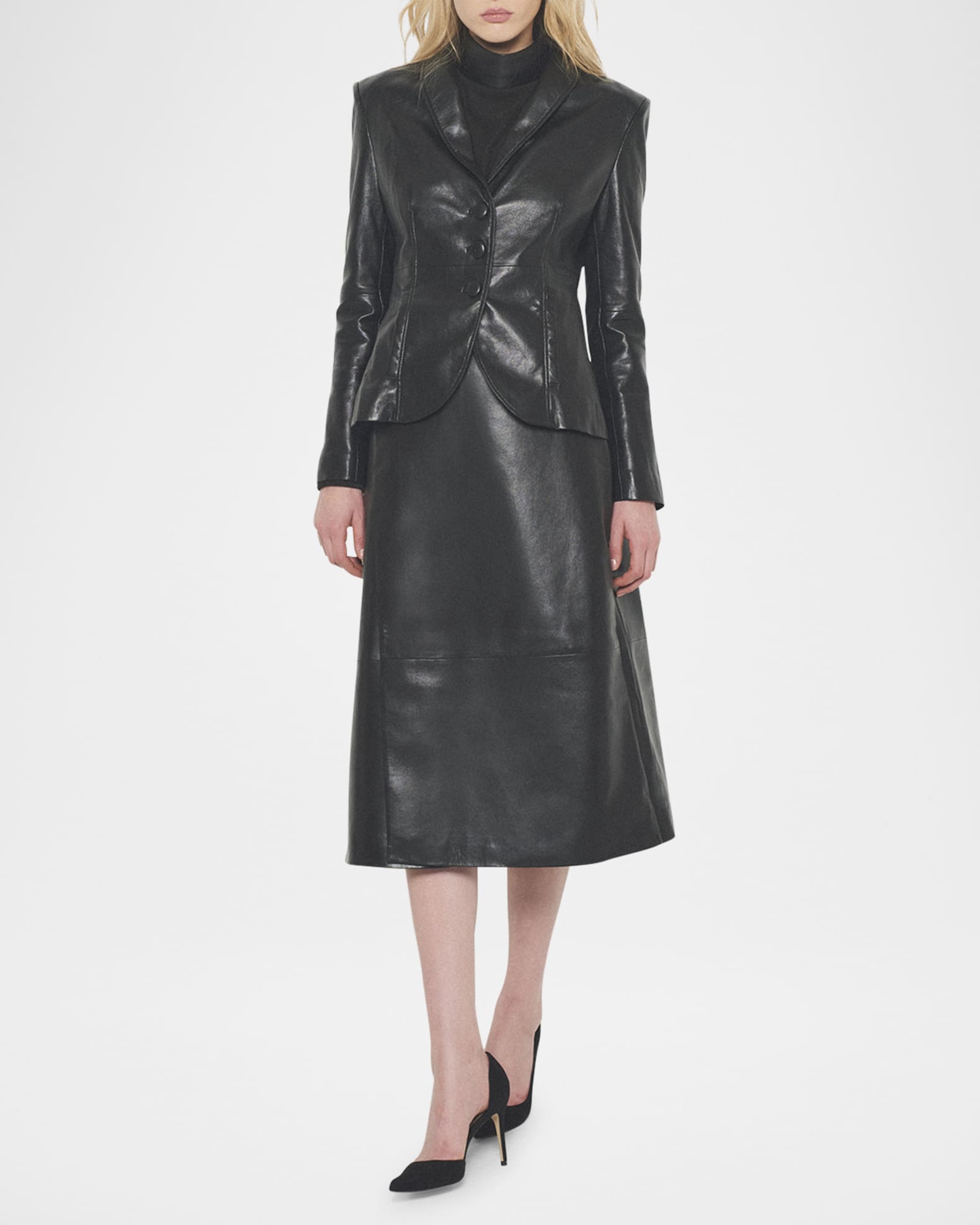 Denise Upcycled Leather Blazer 1