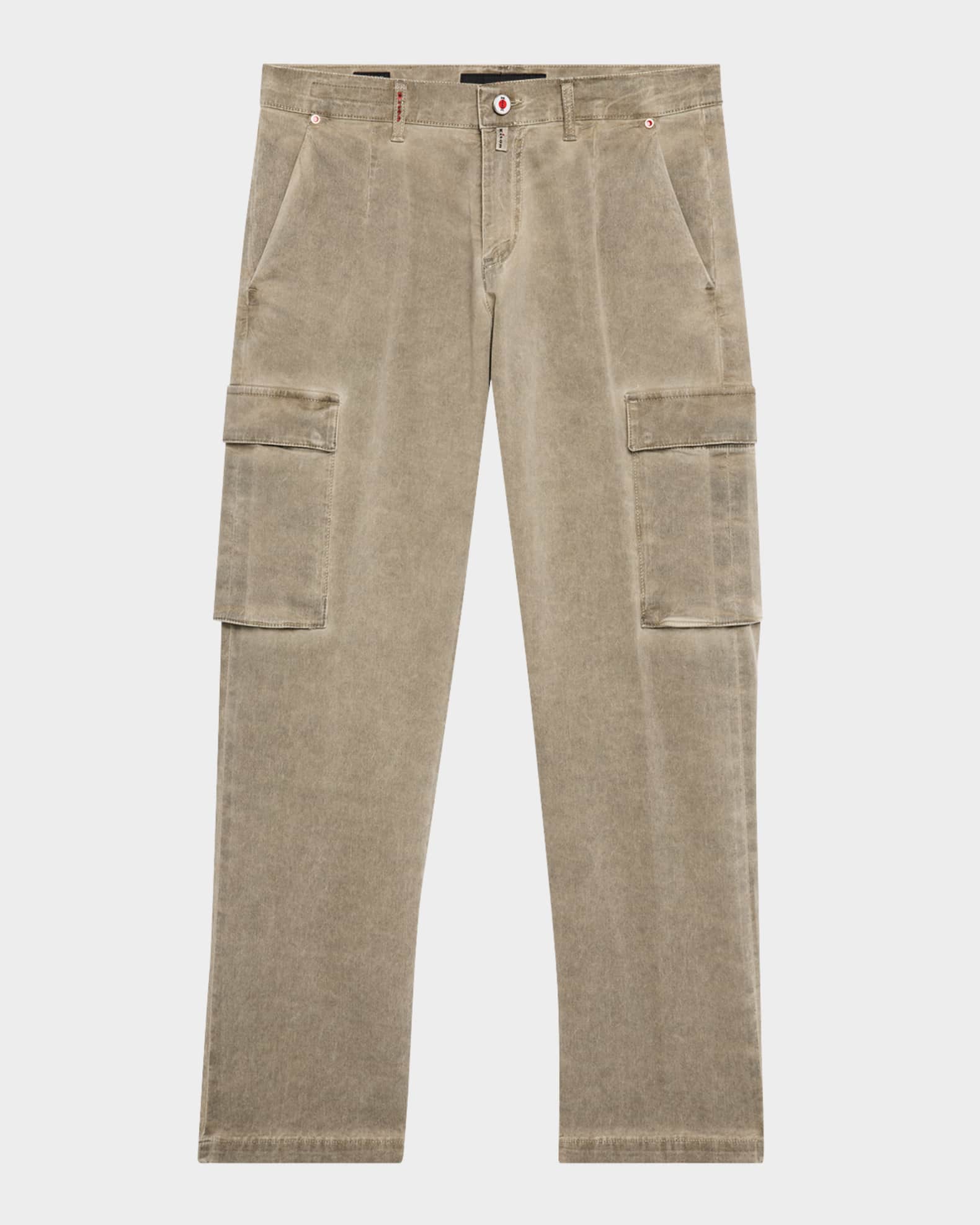Men's Washed Flat-Front Cargo Pants 0