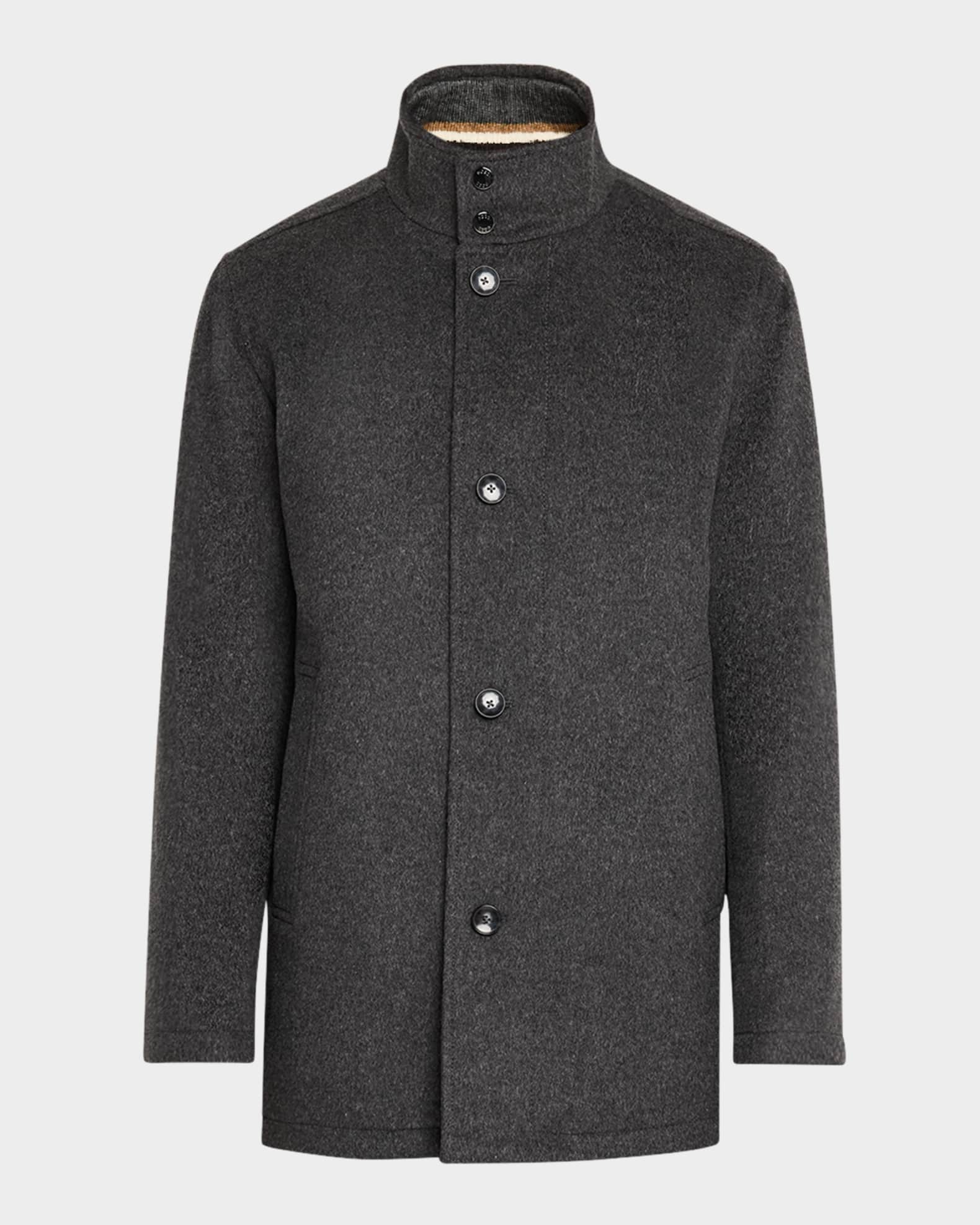 Men's Coxtan Wool-Cashmere Coat with Removable Bib 0