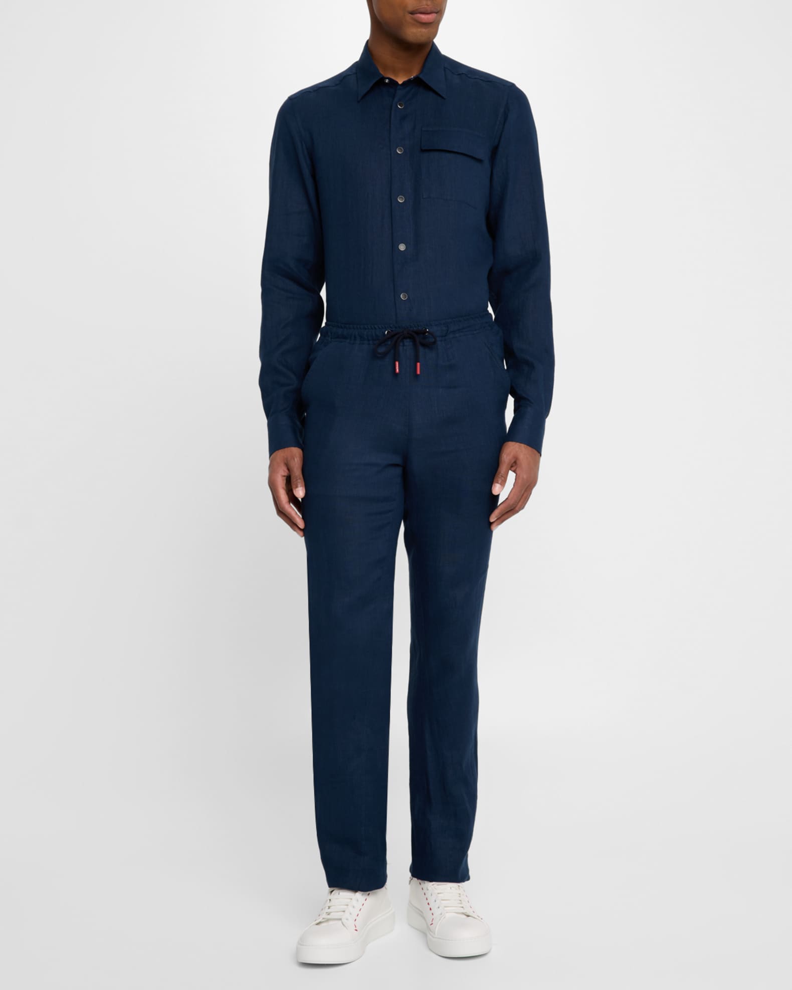 Men's Linen Snap-Front Overshirt 1