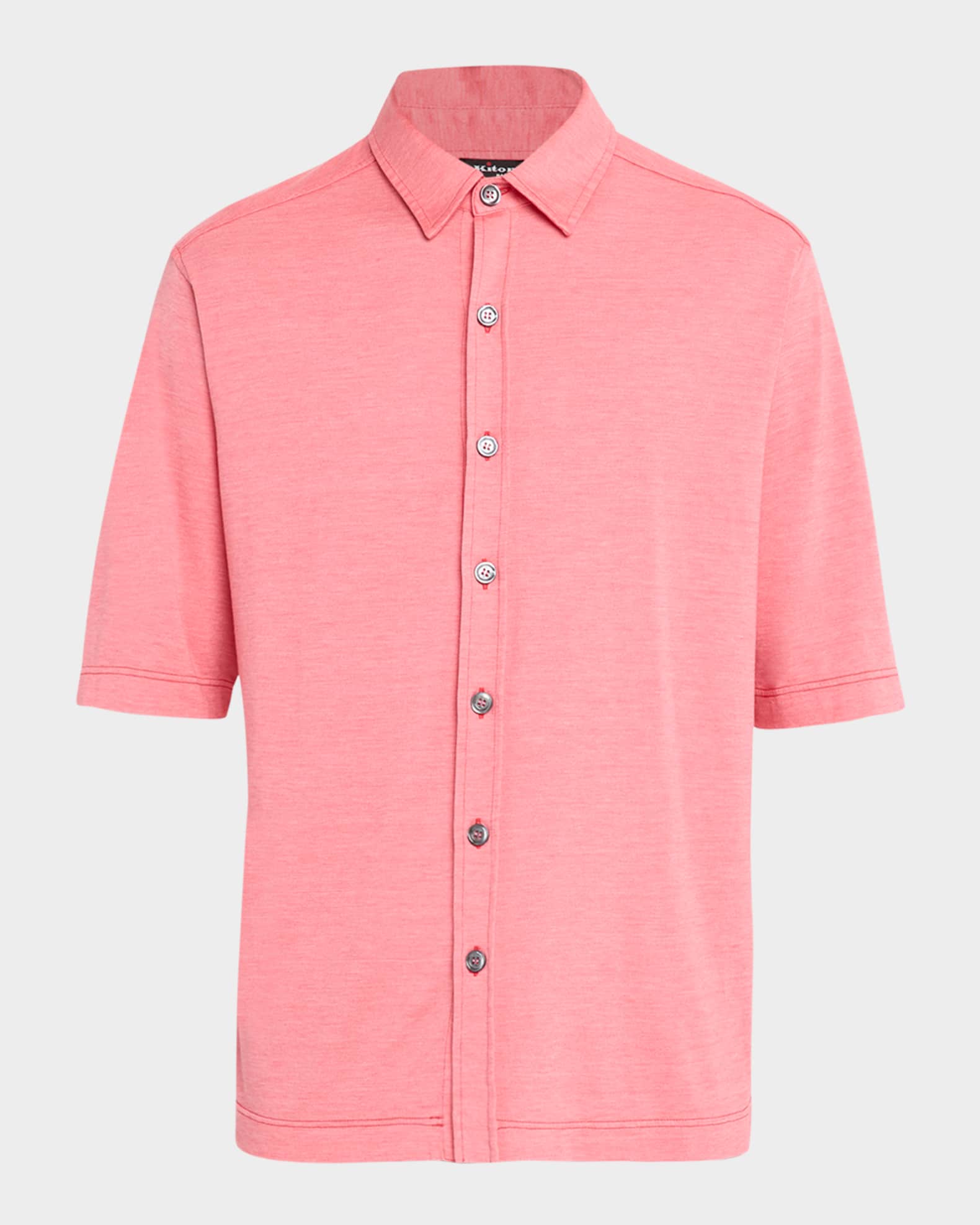 Men's Silk and Cotton Button-Front Overshirt 0