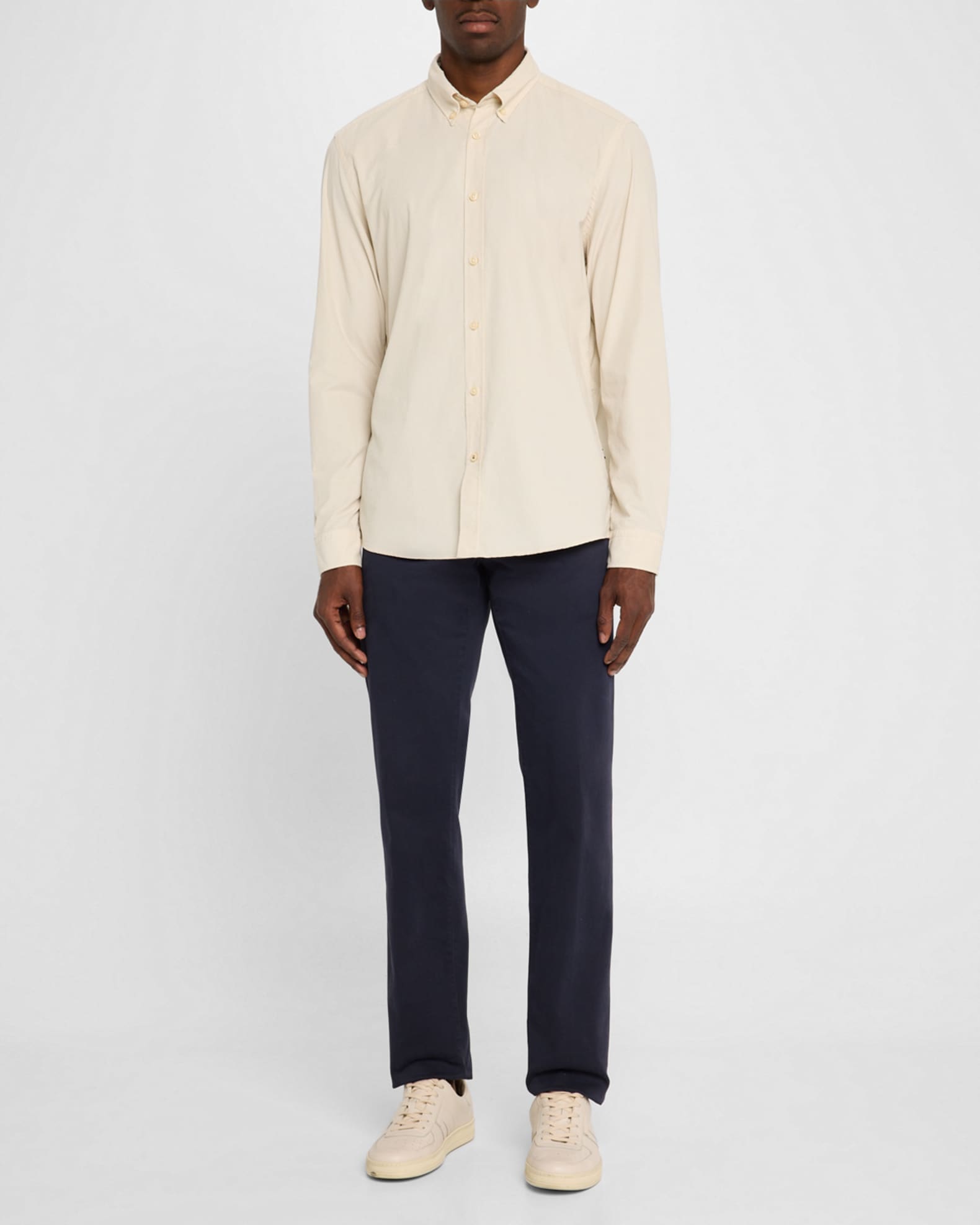 Men's Liam Micro-Corduroy Casual Button-Down Shirt 1