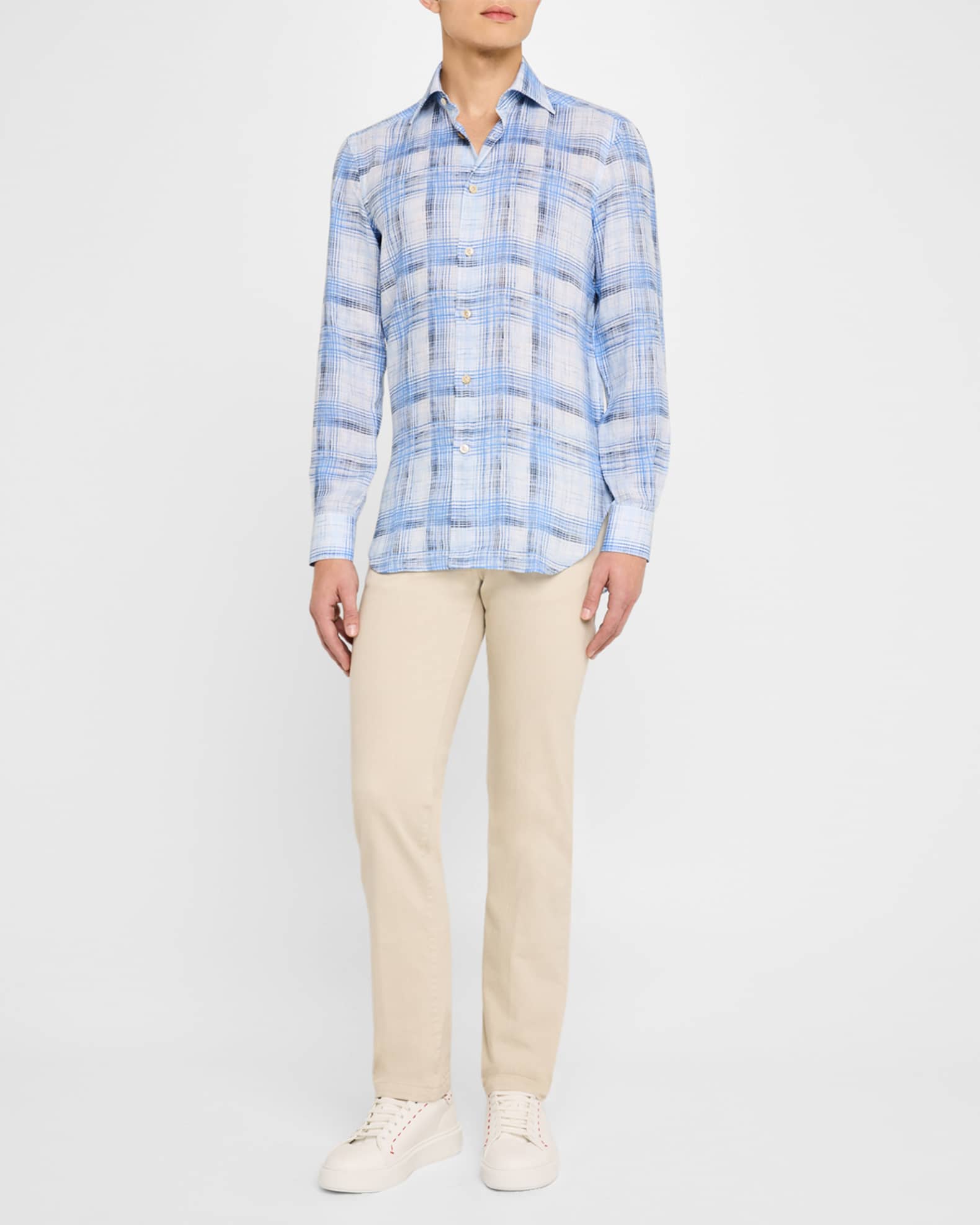 Men's Cotton Plaid Sport Shirt 1