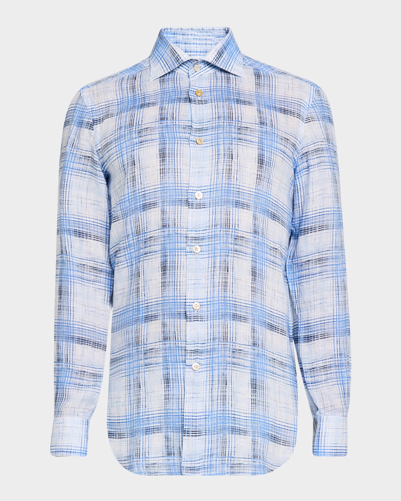 Men's Cotton Plaid Sport Shirt 0