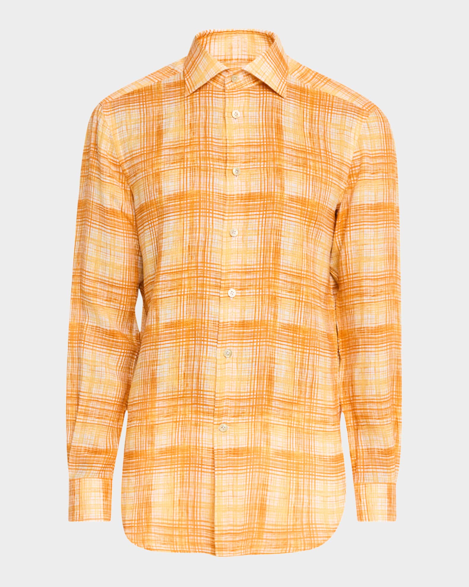 Men's Cotton Plaid  Casual Button-Down Shirt 0