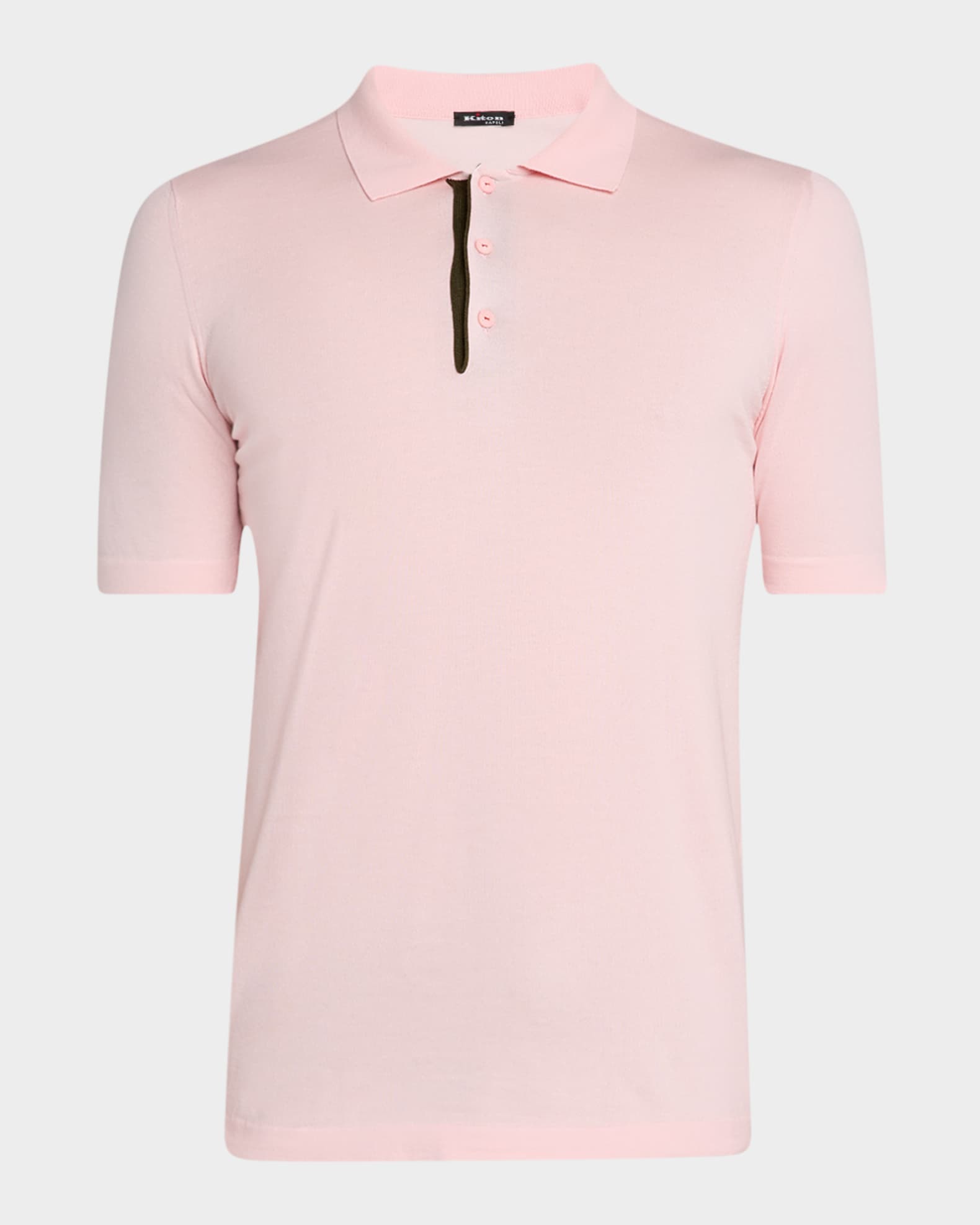 Men's Short-Sleeve Contrast-Placket Polo Shirt 0