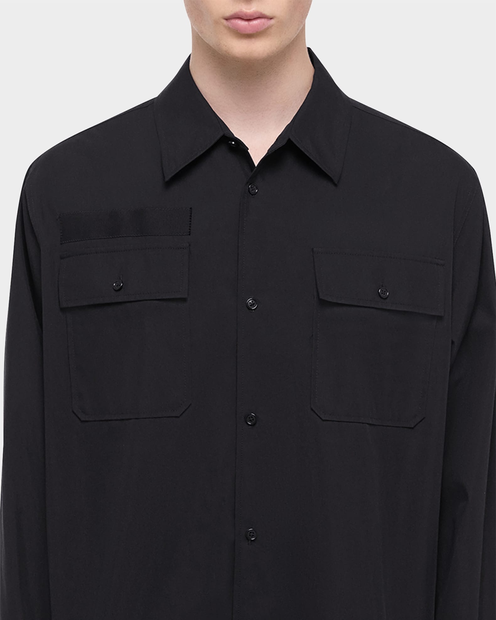 Helmut Lang Men's Light Military Uniform Shirt | Neiman Marcus