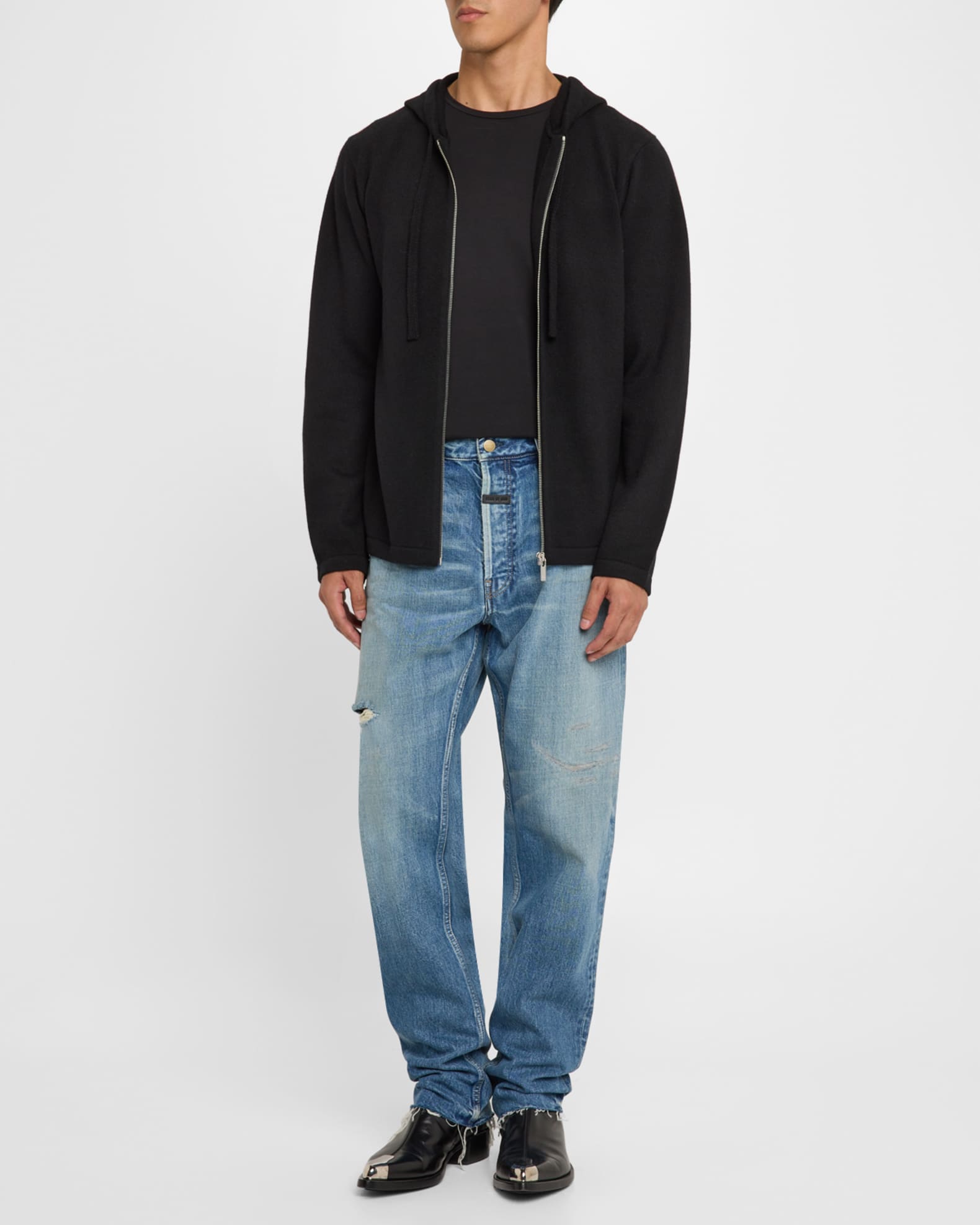 Men's Wool-Cashmere Mohawk Zip Hoodie 1