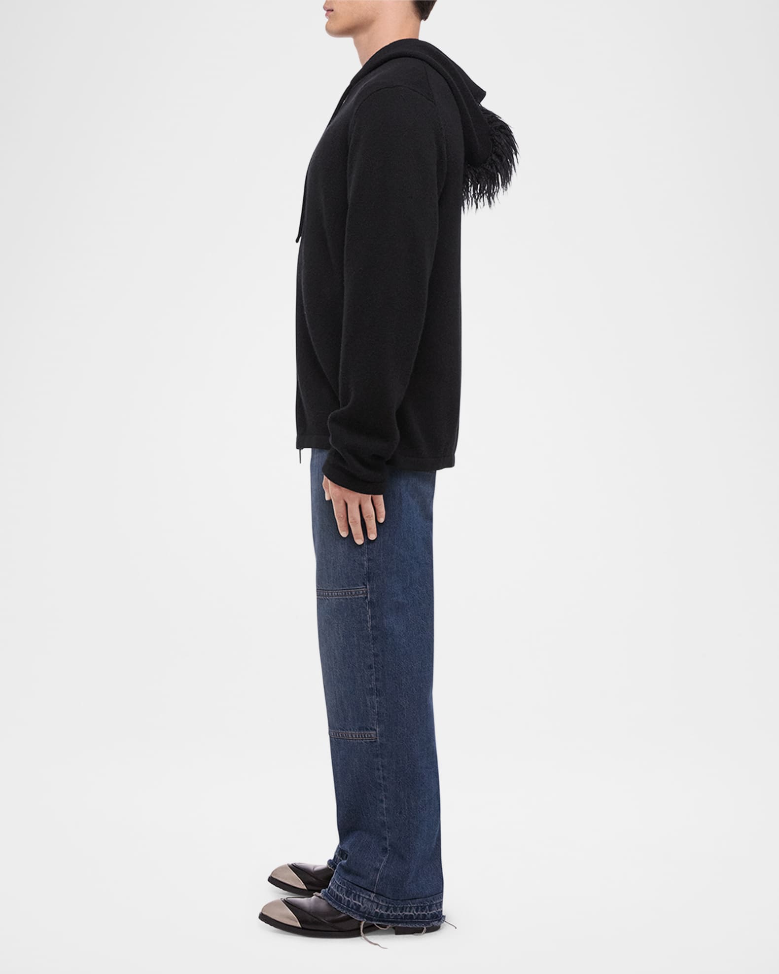 上品コーデはコレで安心！ Zip Mohawk Wool-Cashmere Men's Lang Helmut Hoodie Neiman | 小物