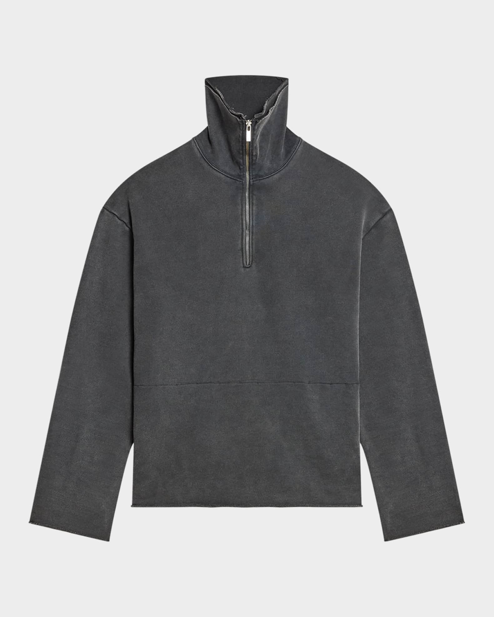 Men's Washed Quarter-Zip Oversized Sweatshirt 0