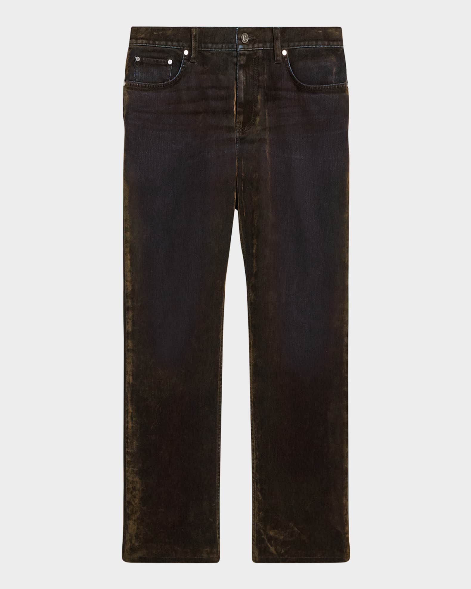 Men's Slim-Fit Flocked Denim Jeans 0