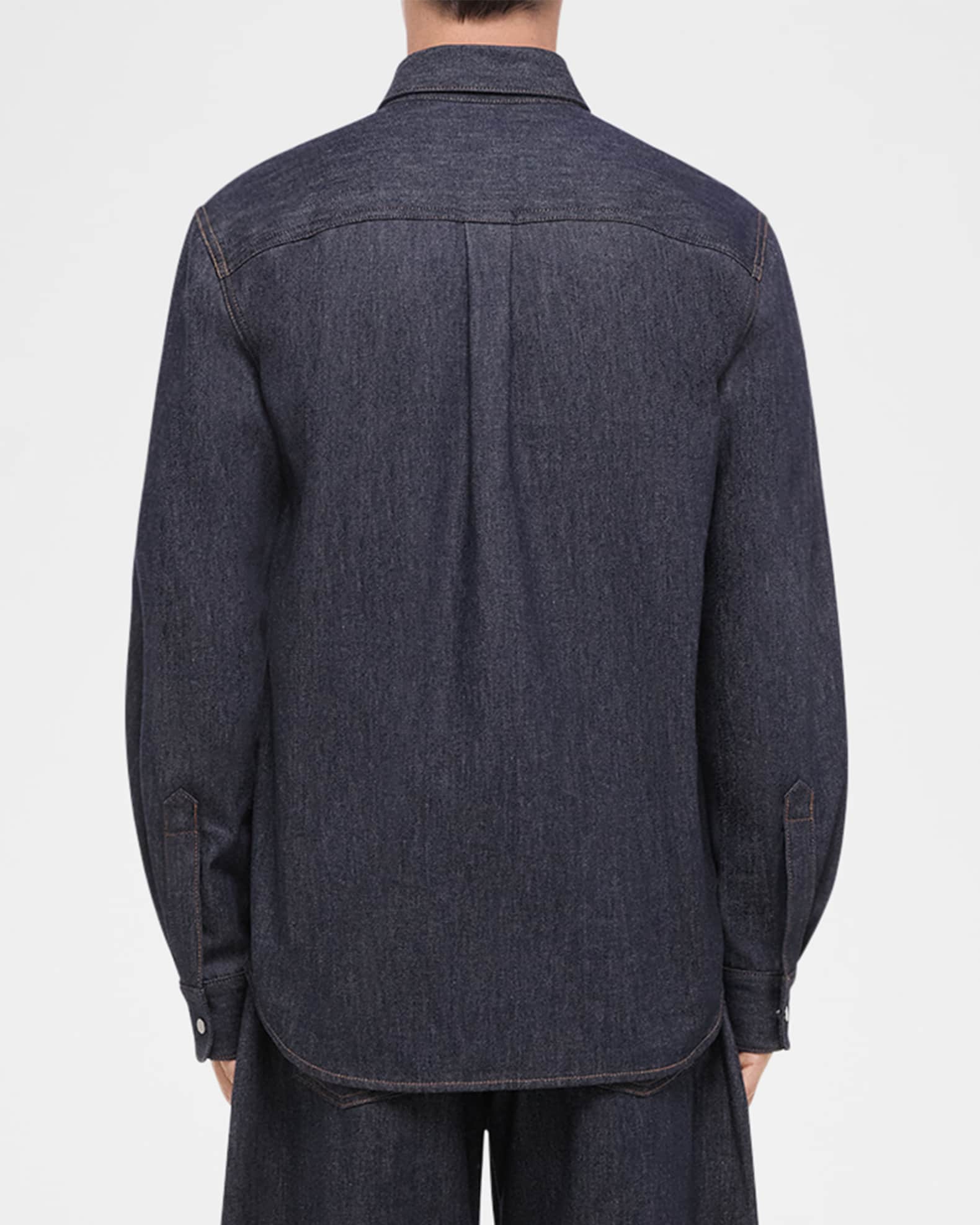 Helmut Lang Men's Raw Denim Overshirt | Neiman Marcus