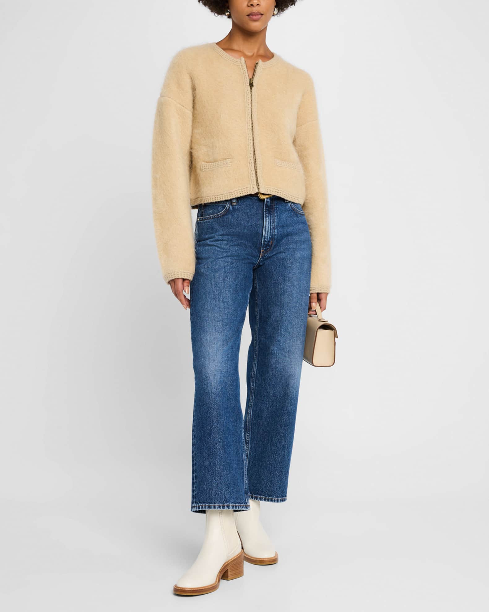 Lofty Crochet Trim Cashmere Cardigan 1