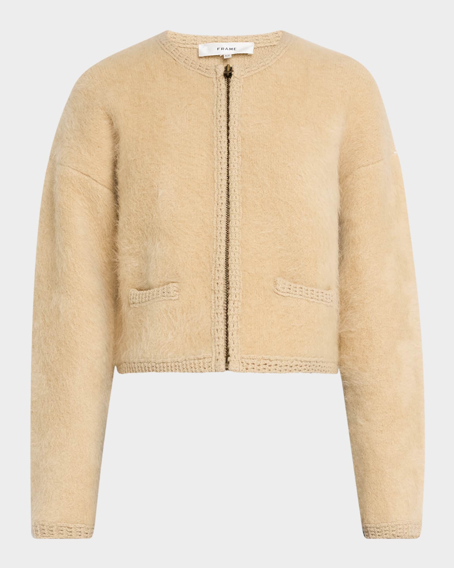 Lofty Crochet Trim Cashmere Cardigan 0