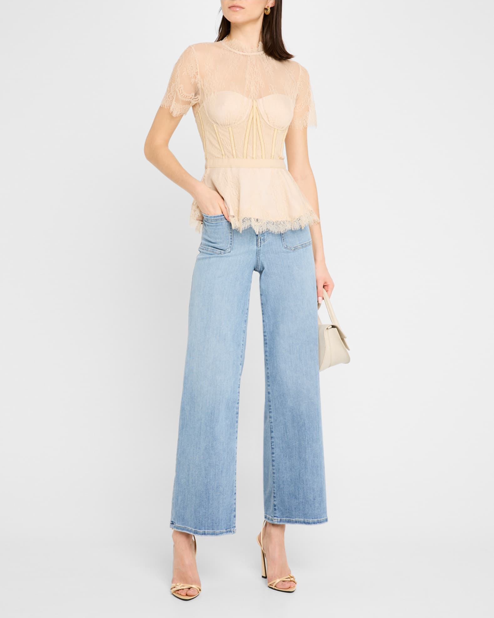 Le Slim Palazzo Bardot Pocket Jeans 1