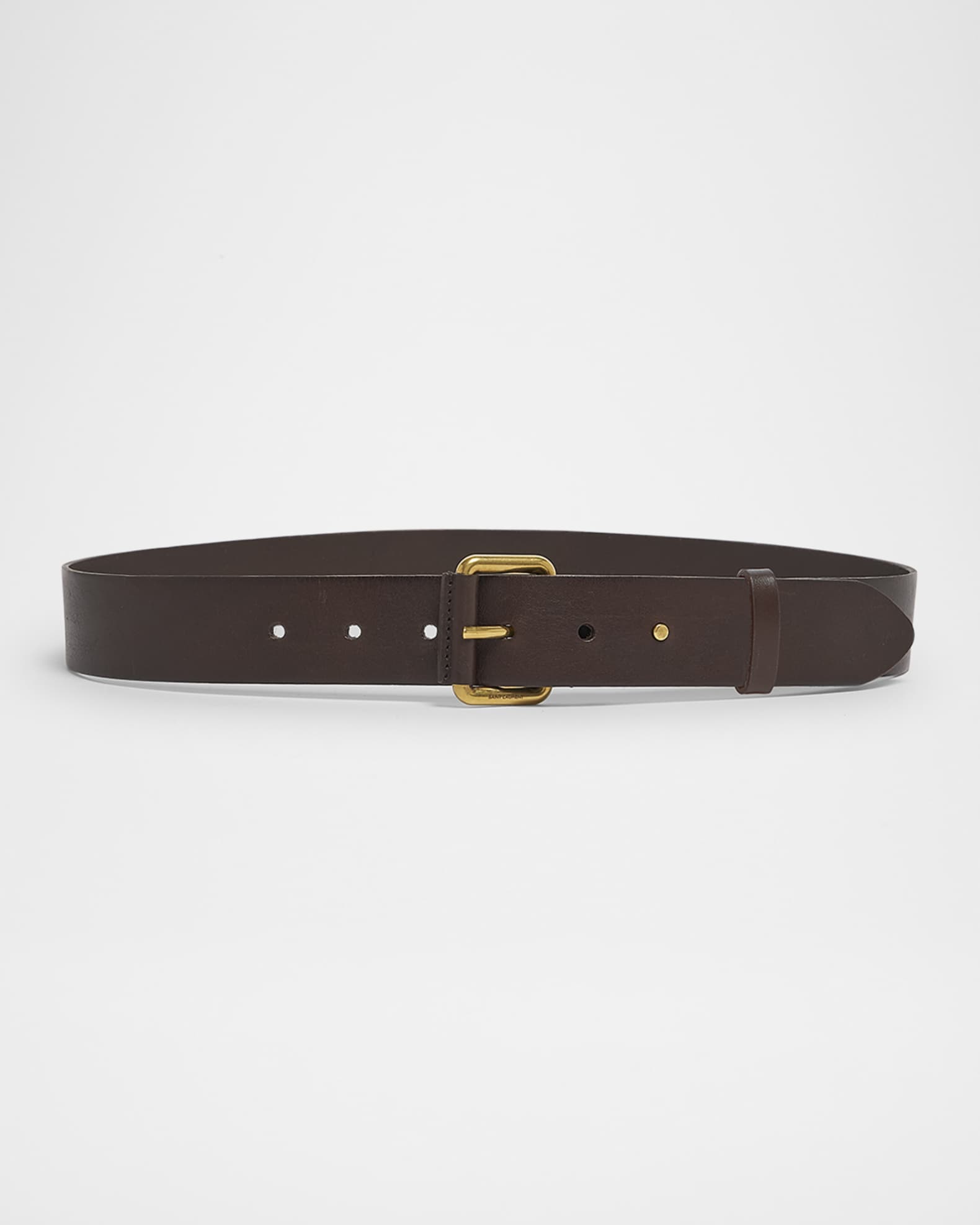 Saint Laurent★ Motorbike brown leather belt Saint Laurent Motorcycle Calf Leather Belt | Neiman Marcus