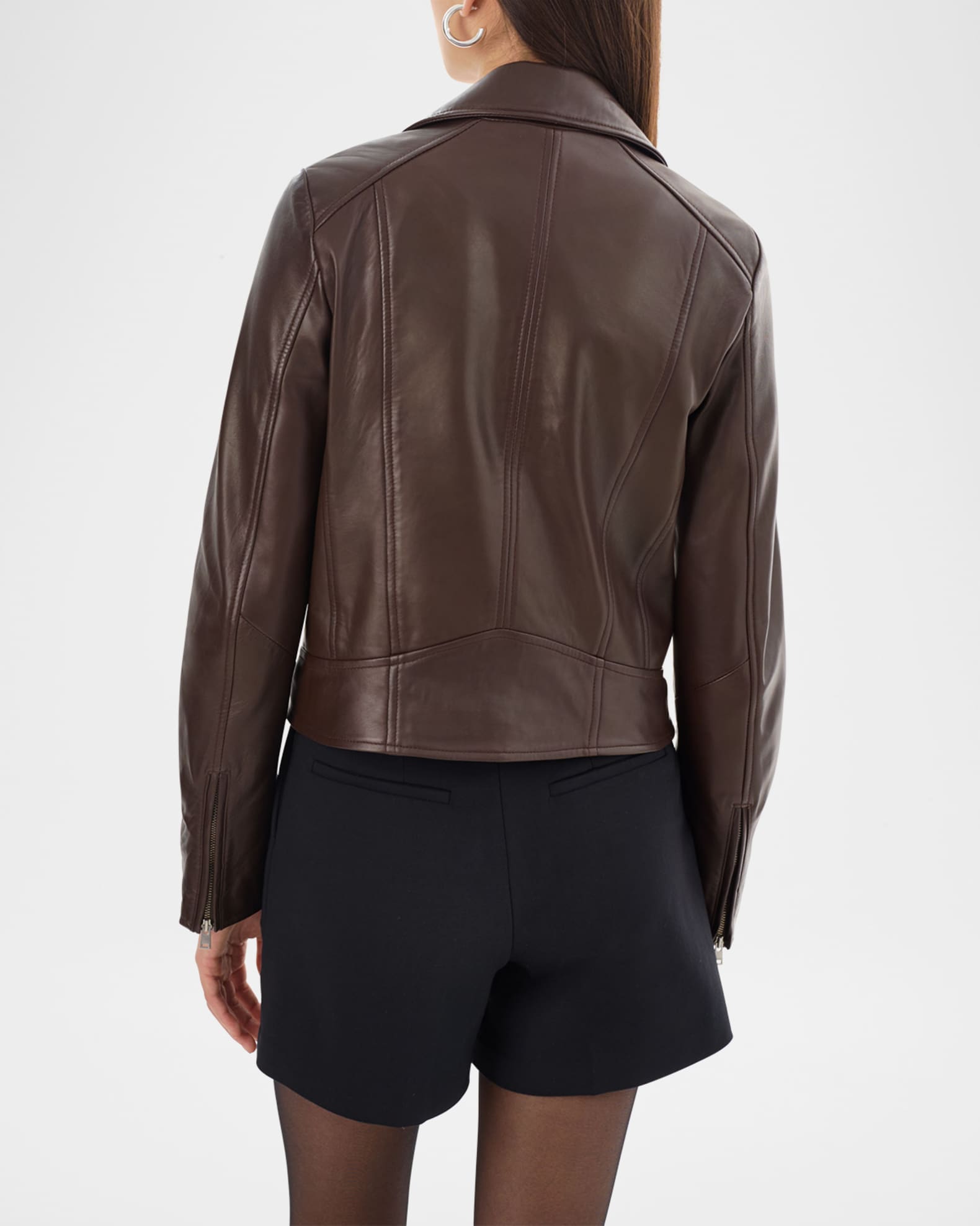 Kelsey Sheepskin Leather Moto Jacket  1