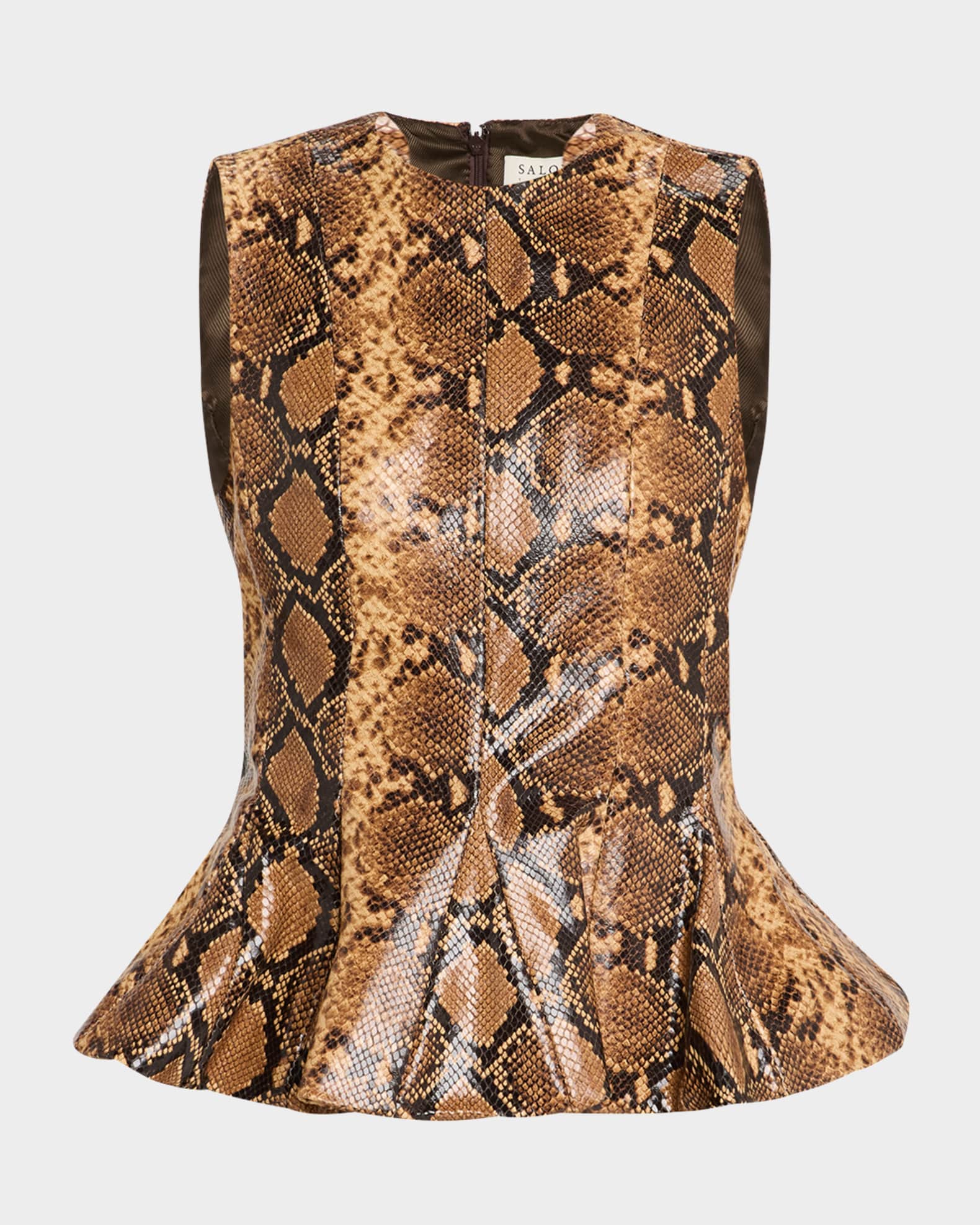 Snakeskin peplum top 2025