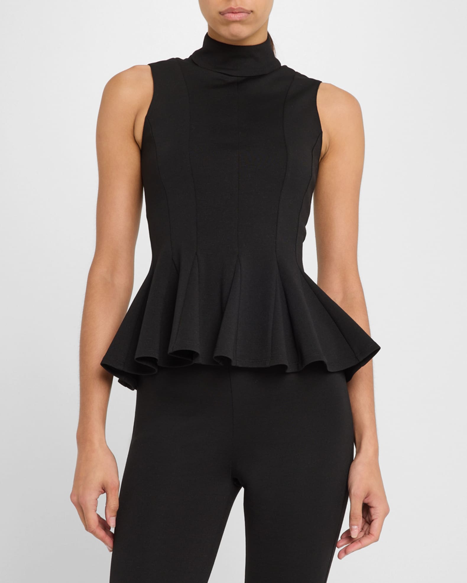 Ismay Turtleneck Sleeveless Peplum Top