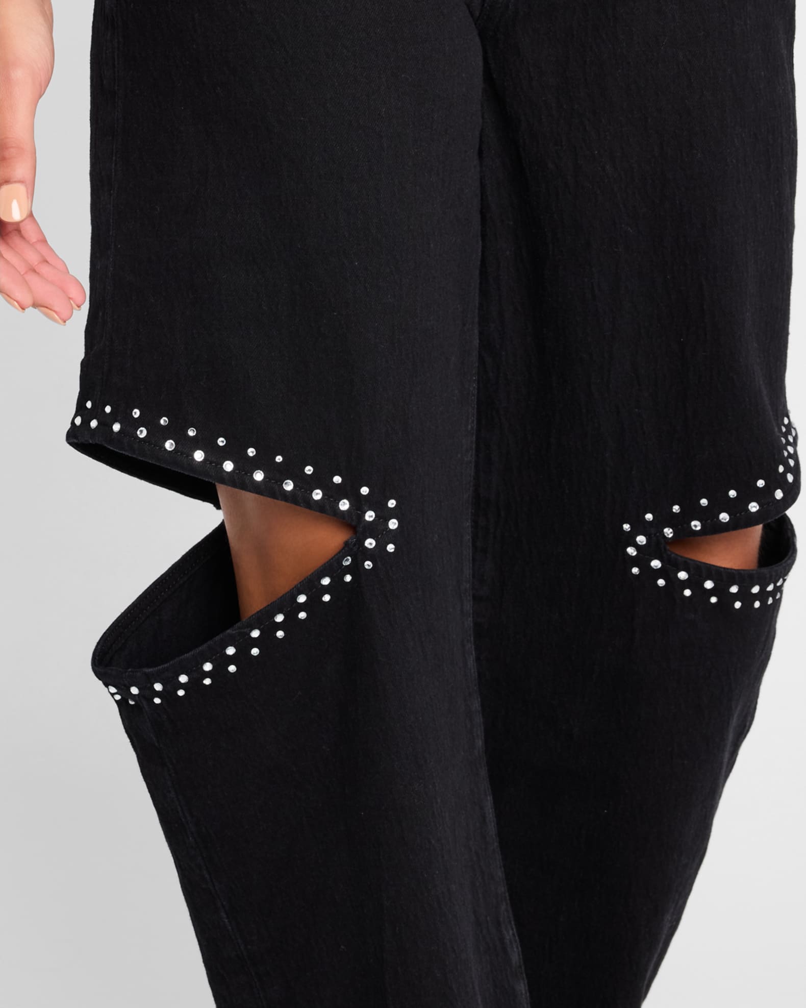 Triarchy Stoned Aubrey MidRise CutOut Straight Jeans Neiman Marcus