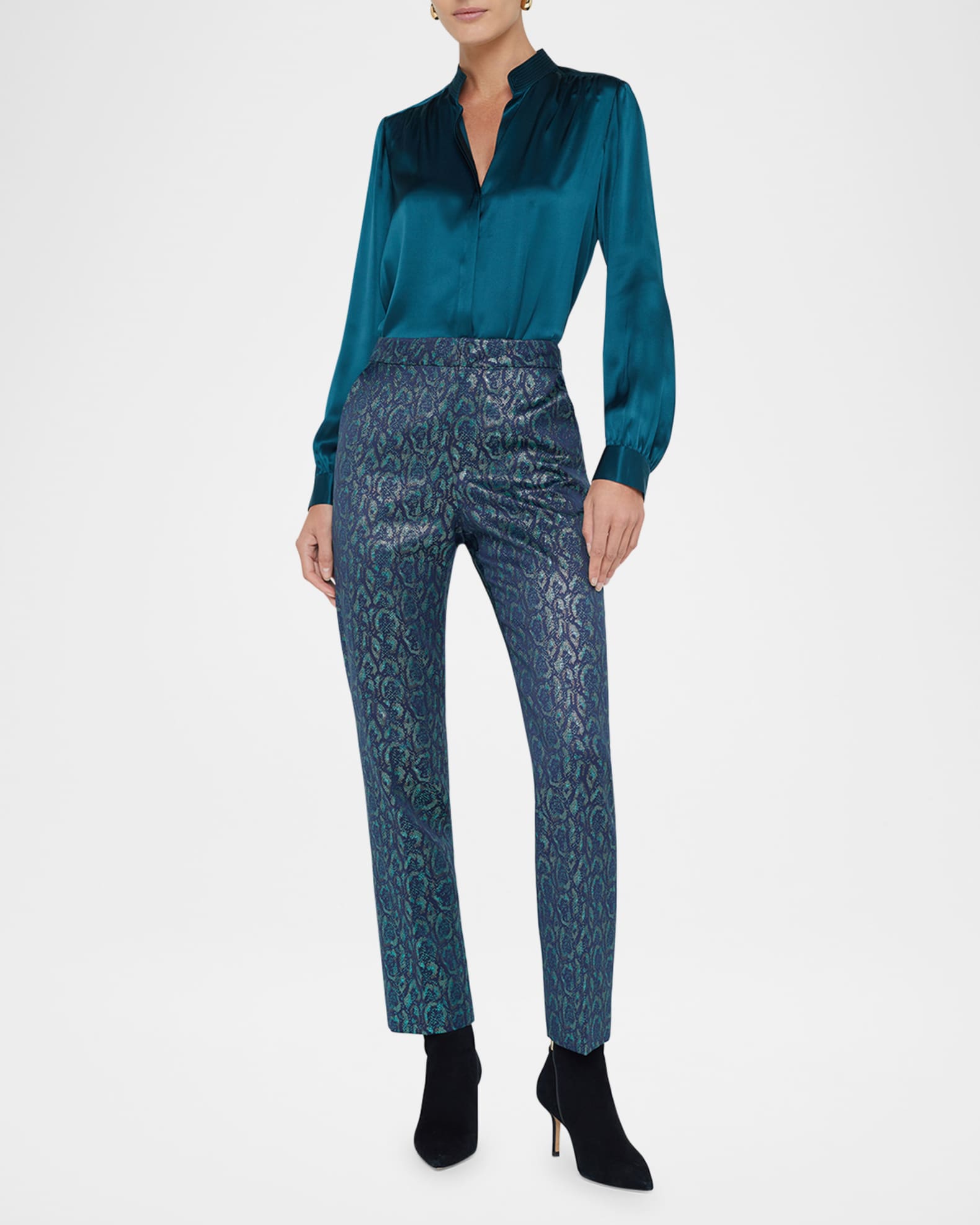 Rebel Multi Leopard Jacquard Trousers 1